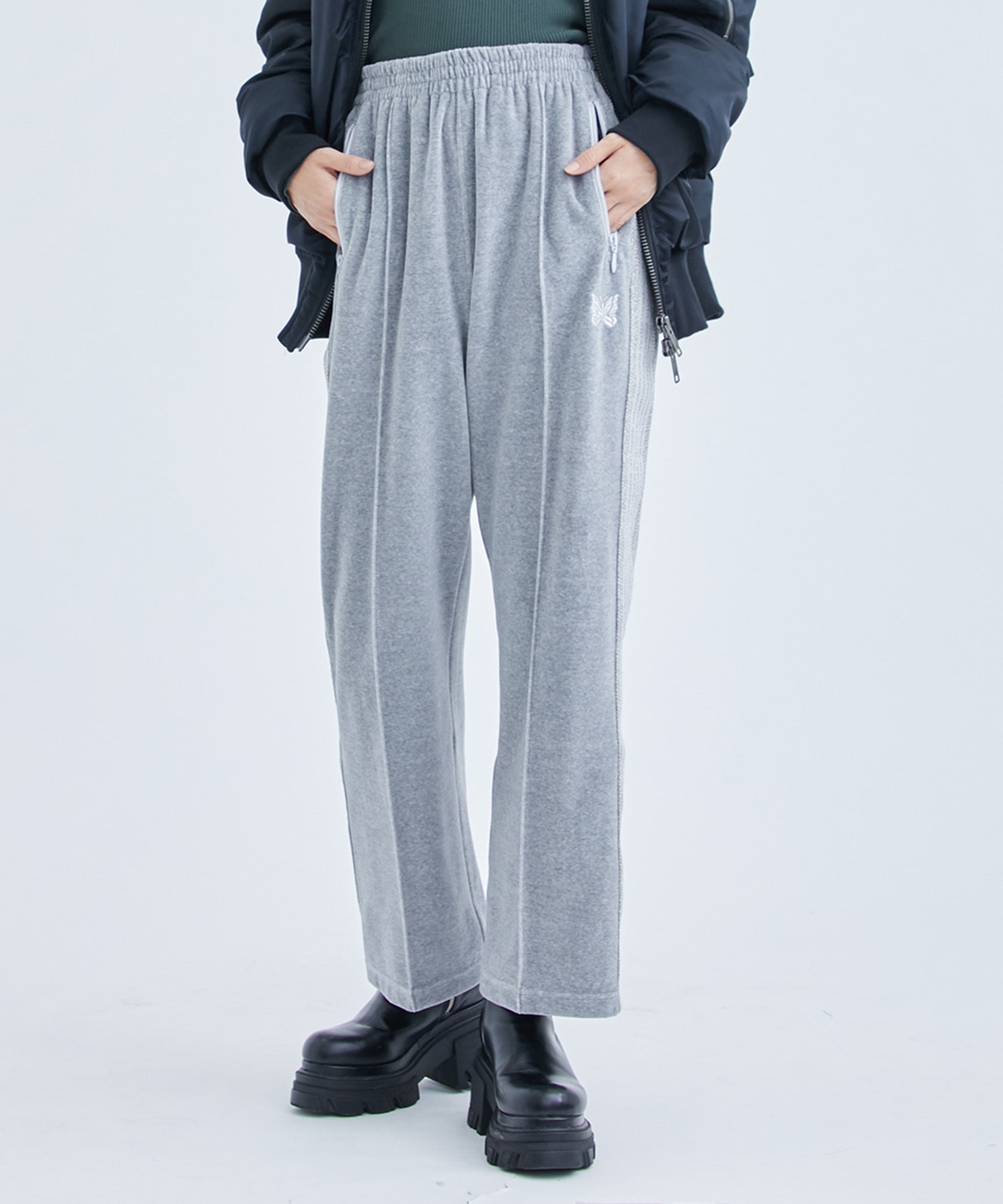 別注Track Pant-C/PE Velour(XS GREY): Needles: WOMENS｜ STUDIOUS 