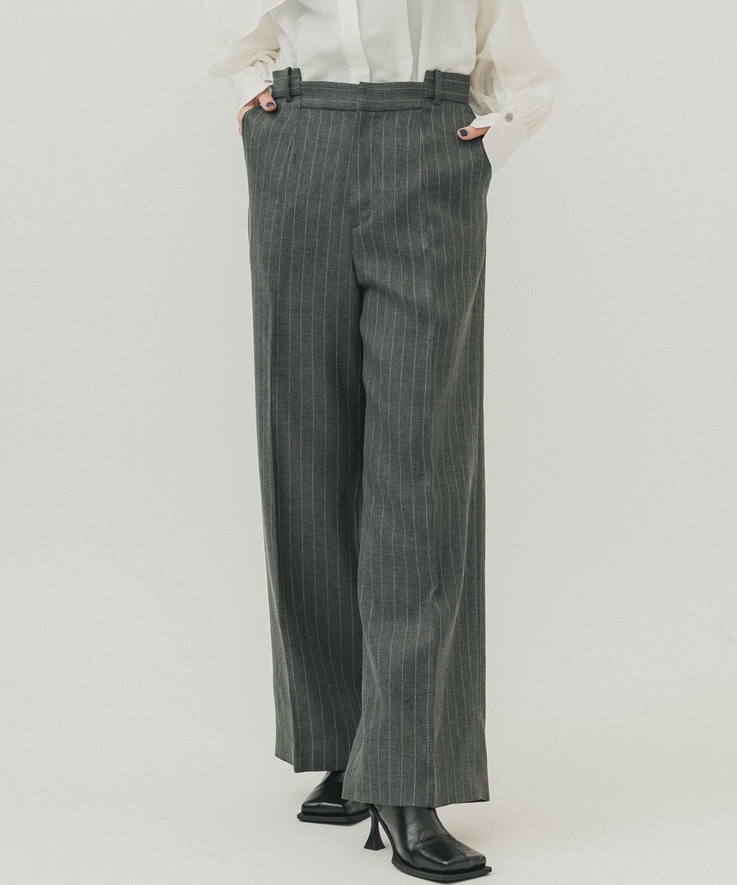 Side Paneled Trousers Pinstripe(1 STRIPE): STUDIOUS: WOMENS