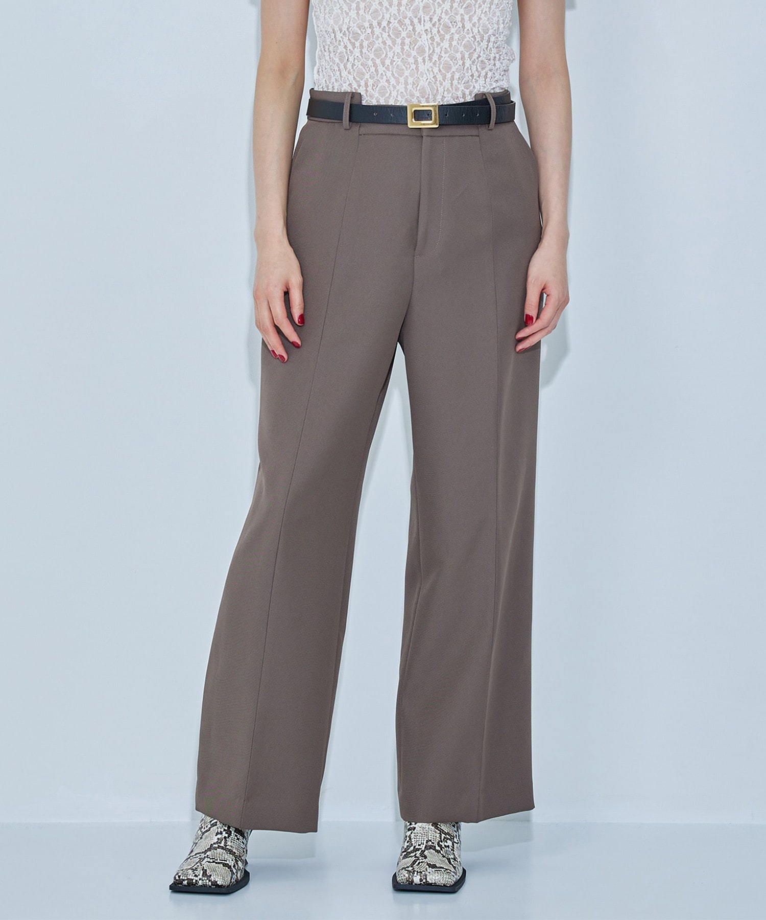 Side Paneled Trousers(1 TAUPE): STUDIOUS: WOMENS｜ STUDIOUS ONLINE 