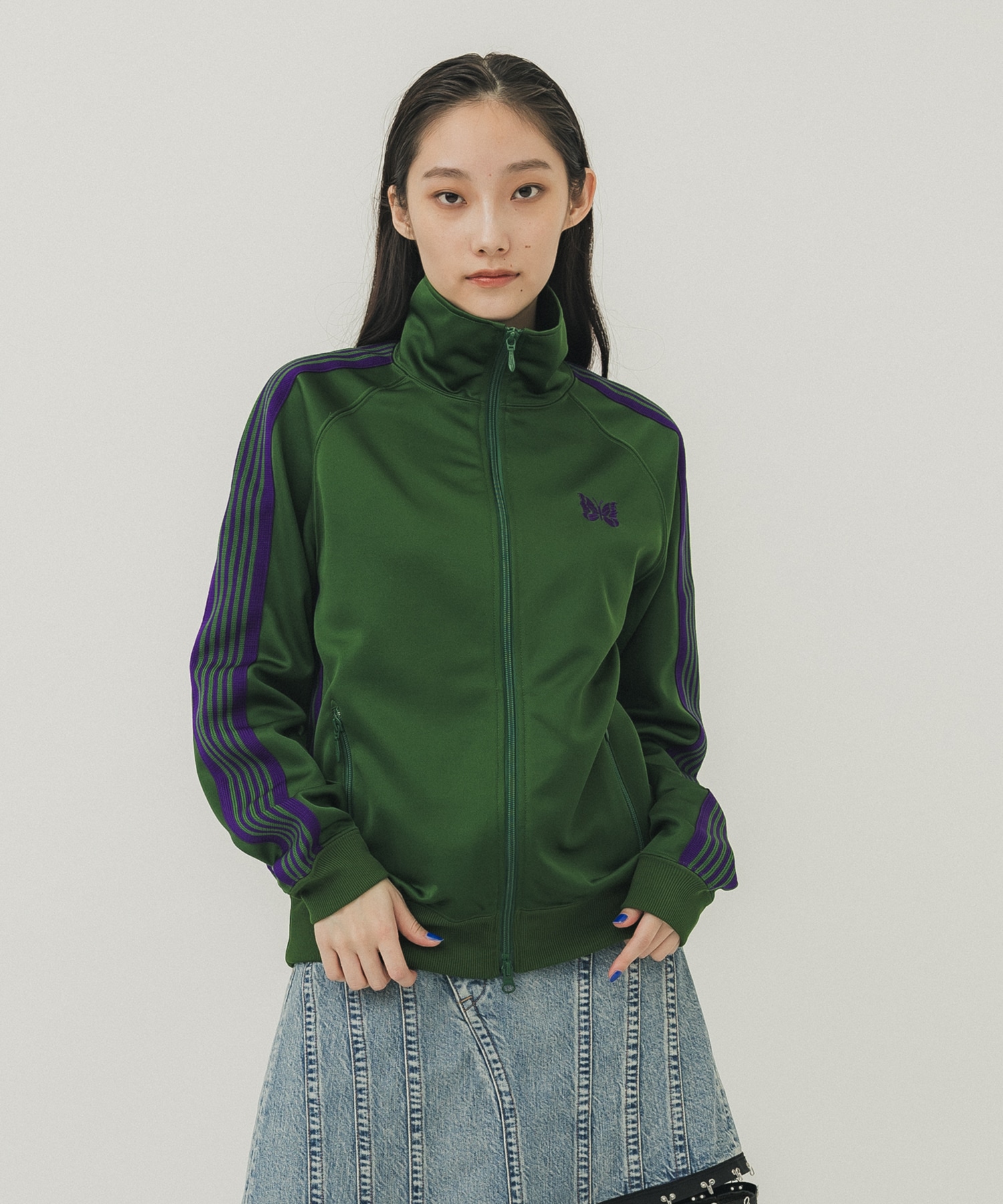 Track Jacket - Poly Smooth(S GREEN): Needles: WOMENS｜ STUDIOUS