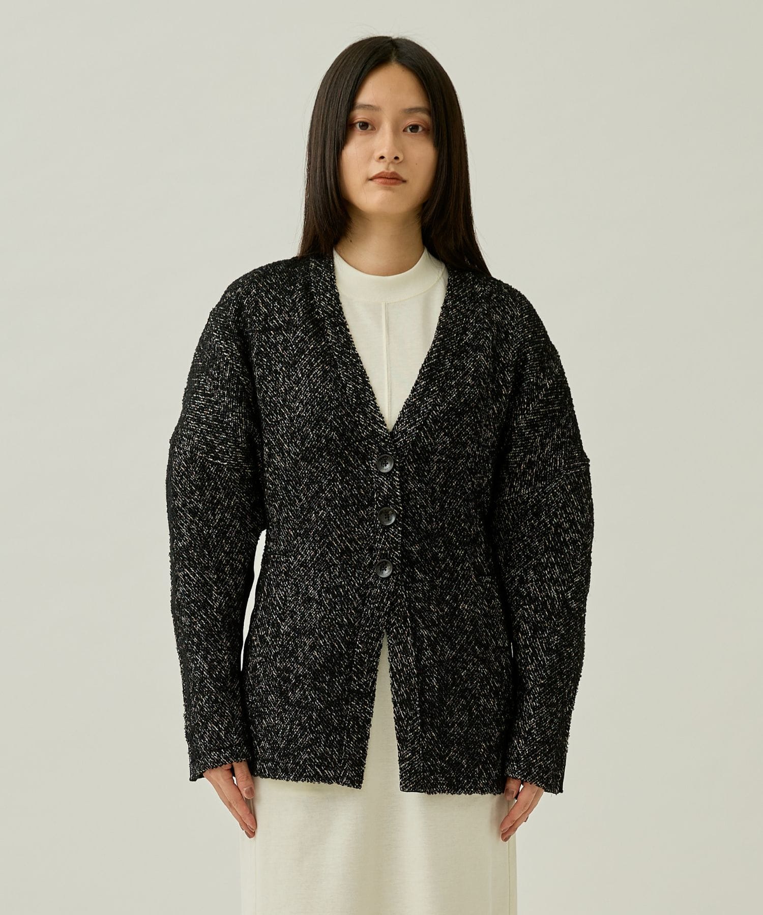 Philine combi tex cardigan BK(1 BLACK): AKIRANAKA: WOMENS