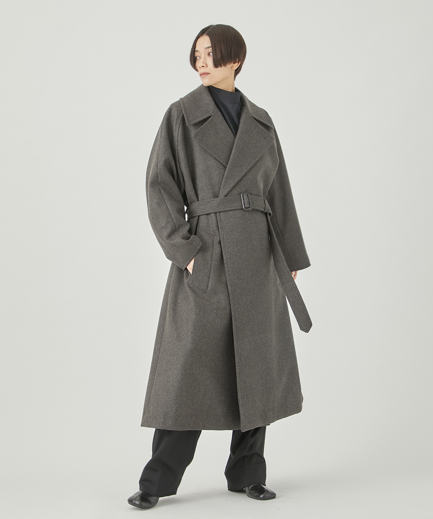 RERACS MINIMUM BIG TRENCH COAT(FREE GREY): THE RERACS: WOMENS