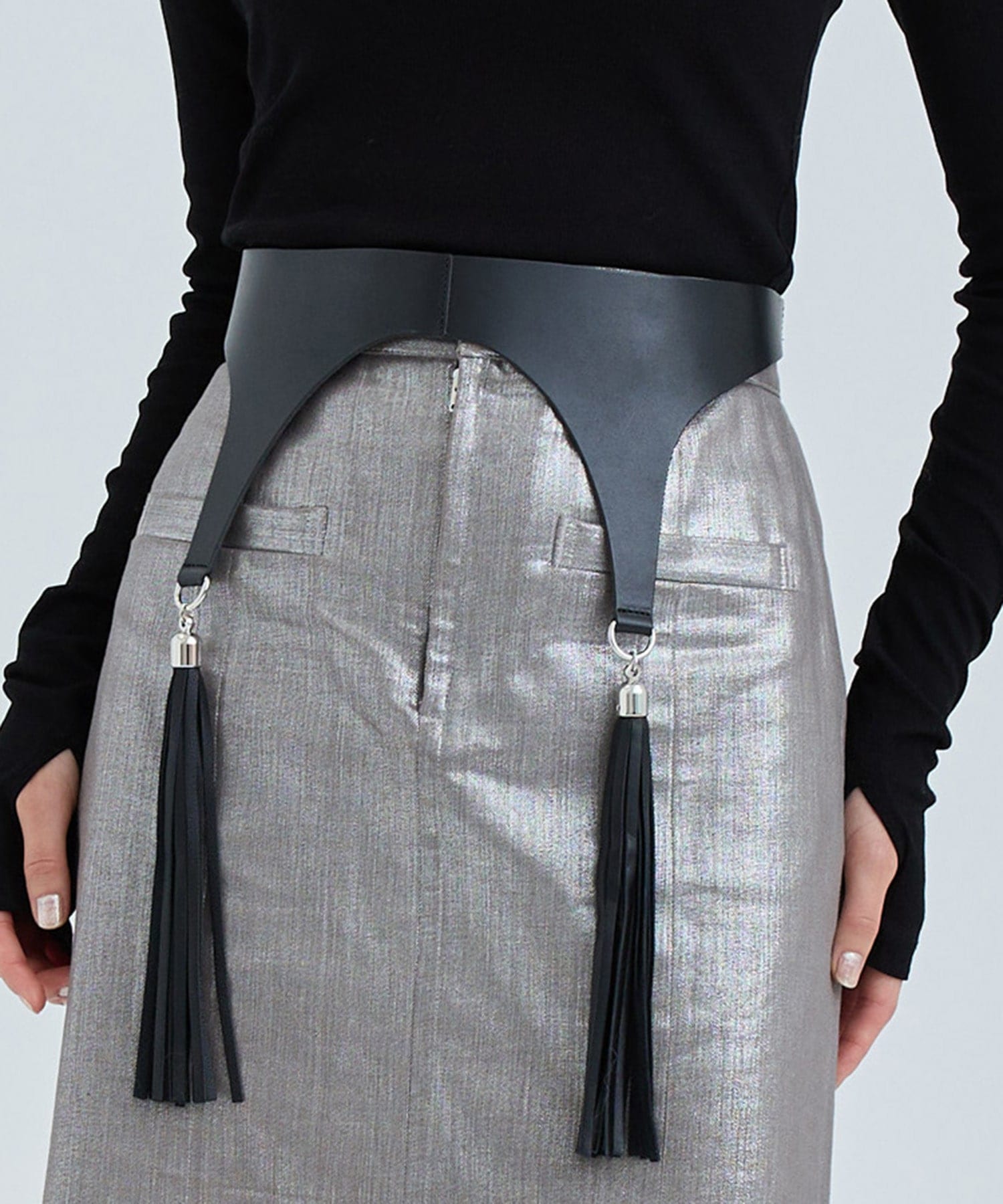 leather fringe belt(FREE BLACK): FUMIE=TANAKA: WOMENS｜ STUDIOUS 