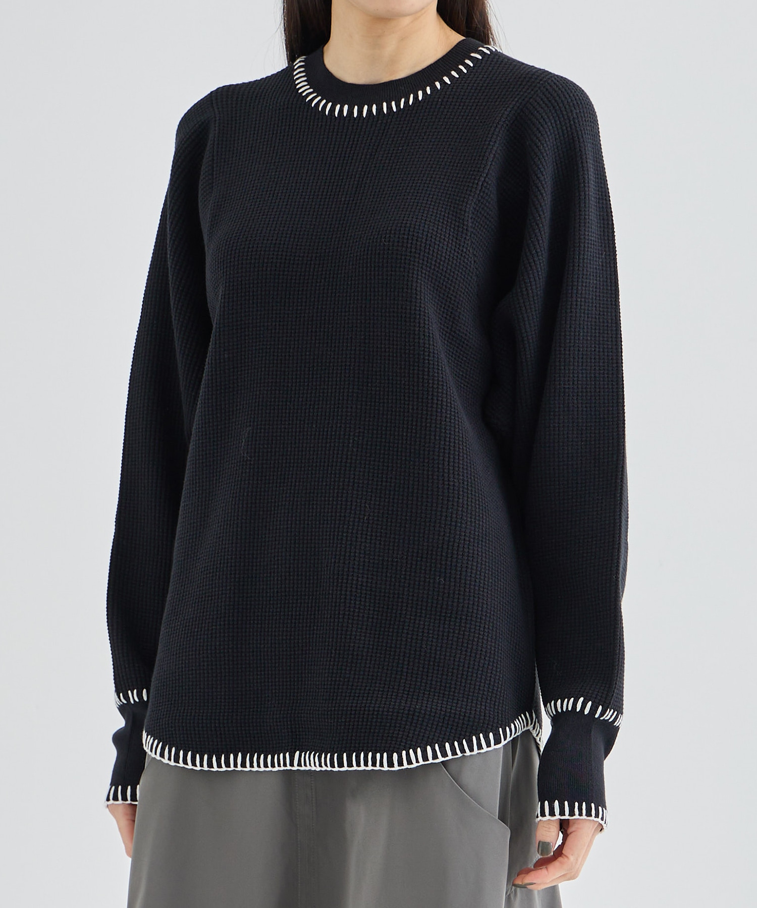 thermal knit pullover