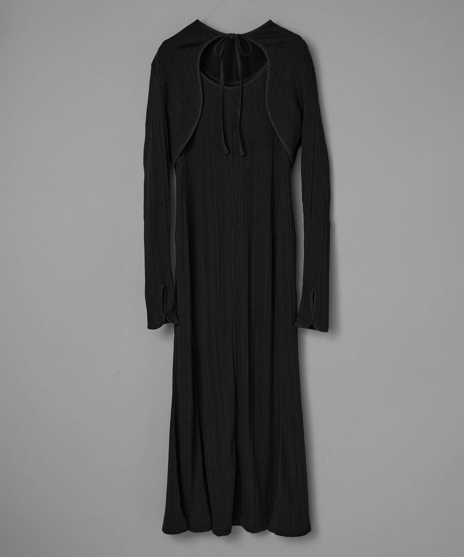 mammy様 Random Ribbed Organic Cotton 2way Dress(1 BLACK): Mame
