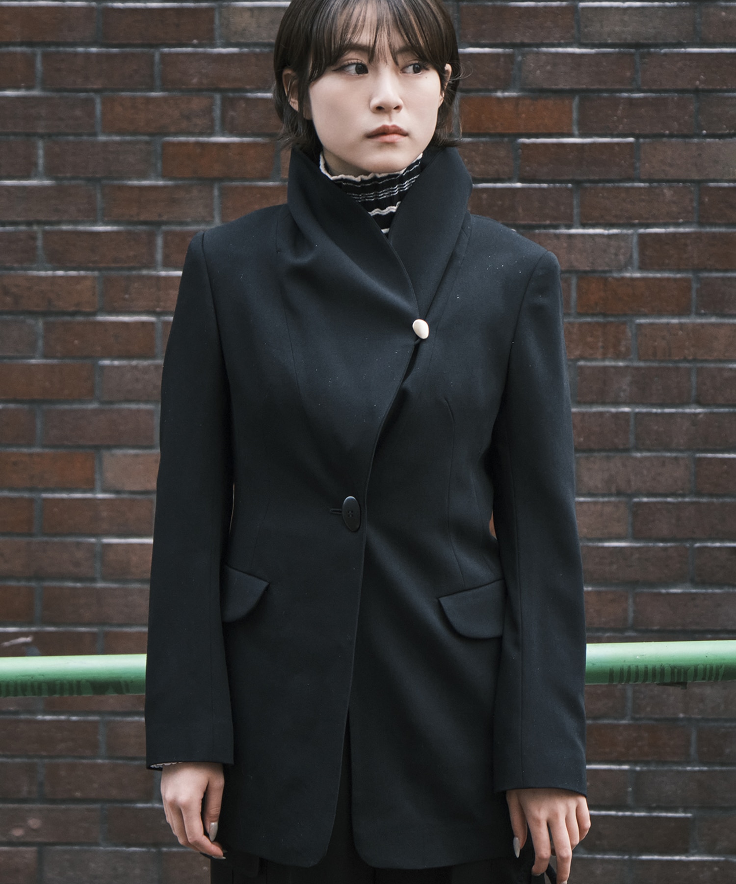 Wool Venetian Shawl Collar Jacket(1 BLACK): Mame Kurogouchi