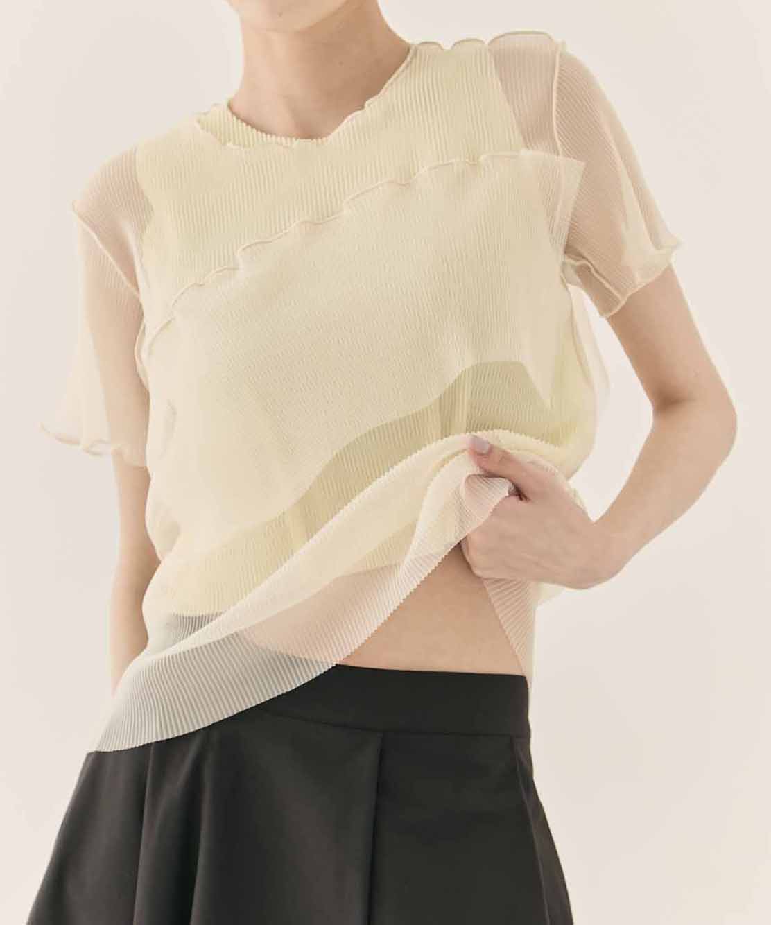 GHOST TODO TOP SHORT SLEEVE +INNER(FREE WHITE): kotohayokozawa