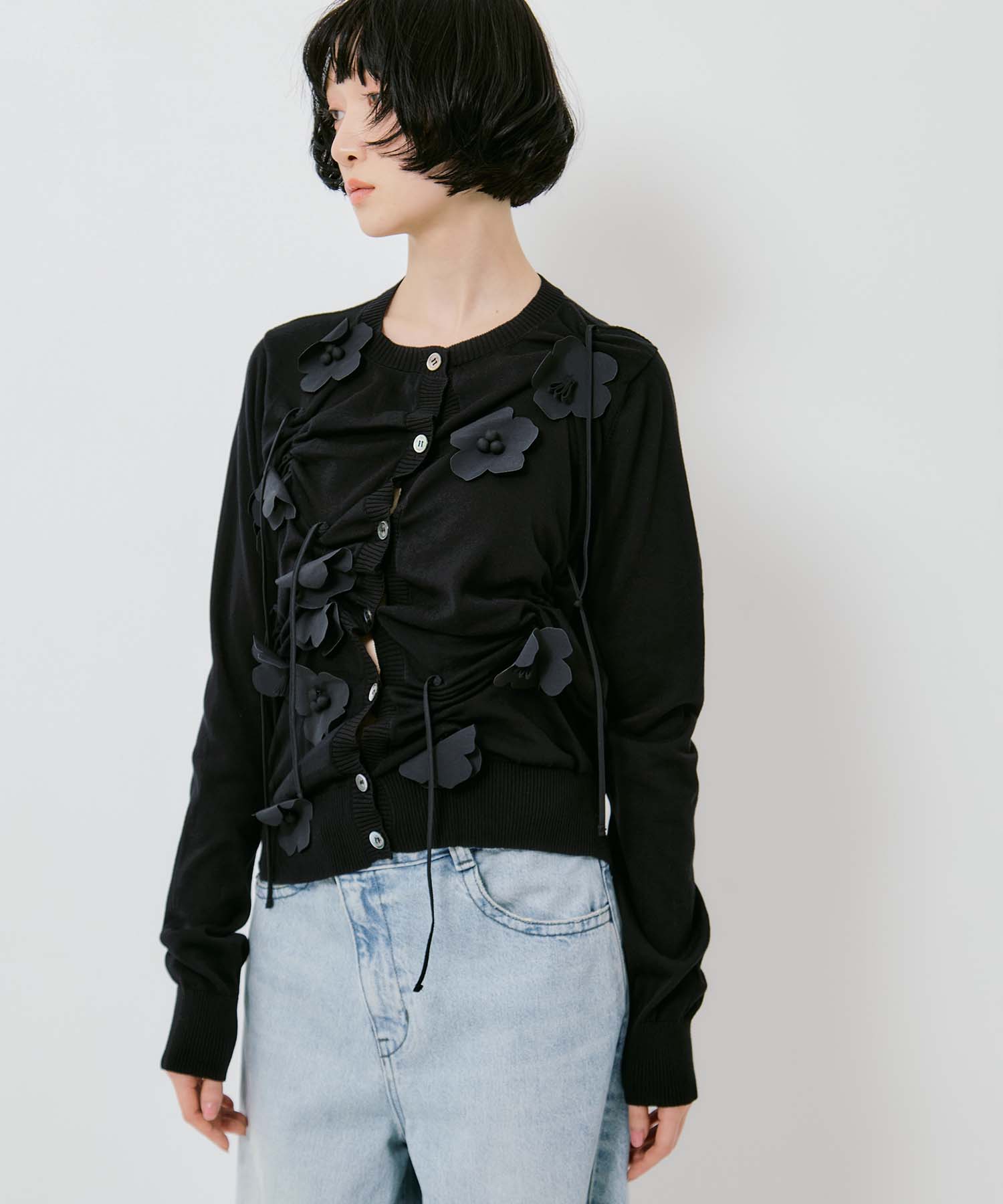 POPPY FLOWER CARDIGAN(2 WHITE): RIV NOBUHIKO: WOMENS｜ STUDIOUS