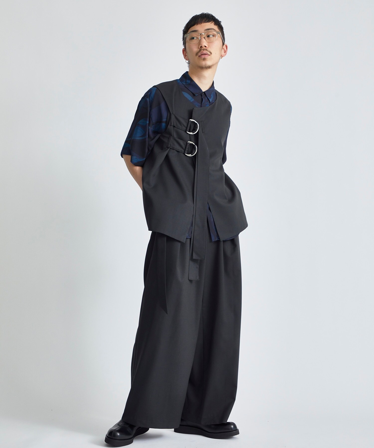 【×MENS NON-NO】T/W BELTED VEST LiNoH