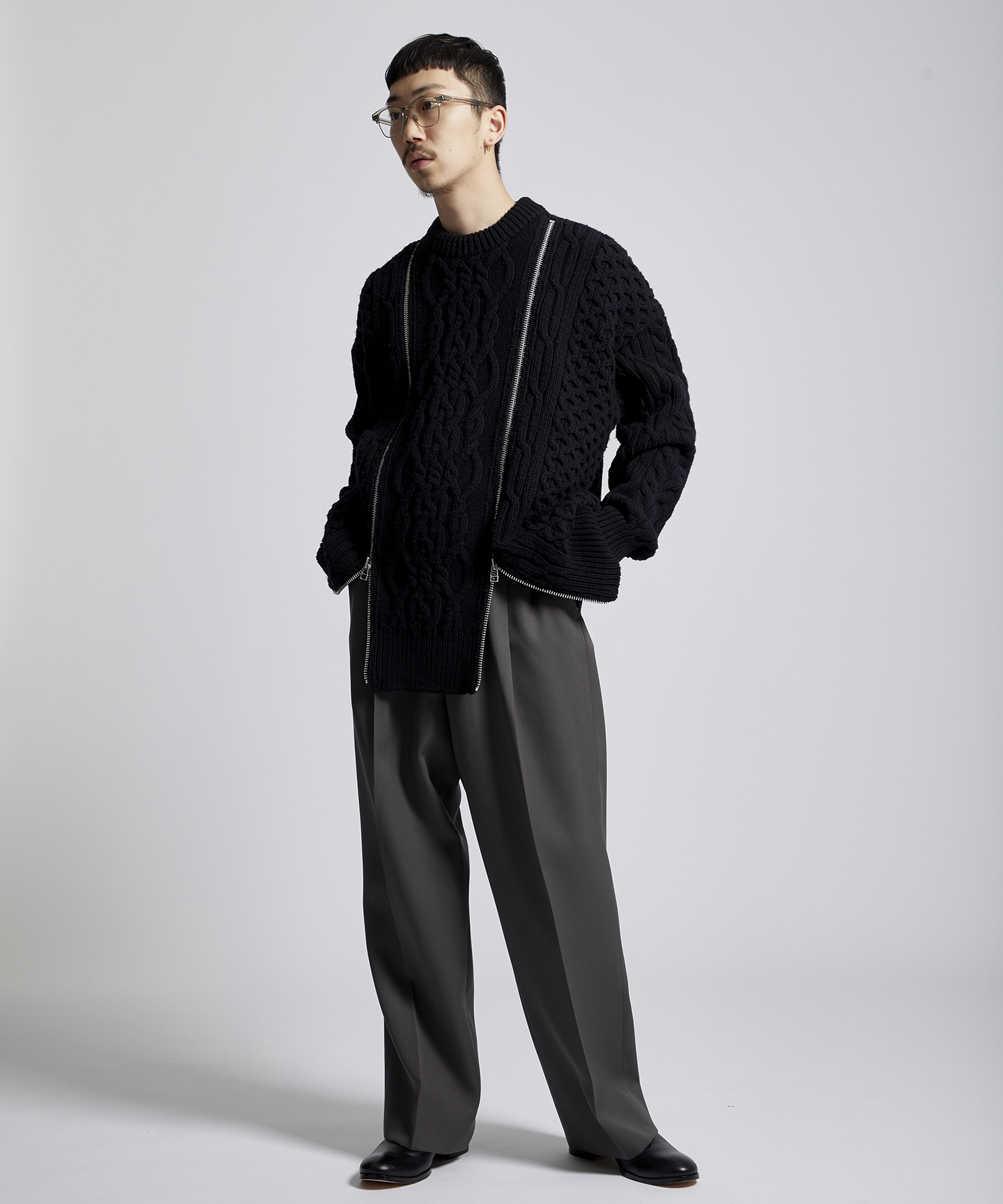 THE RERACS リラクス-PLEATED EASY SLACKS-