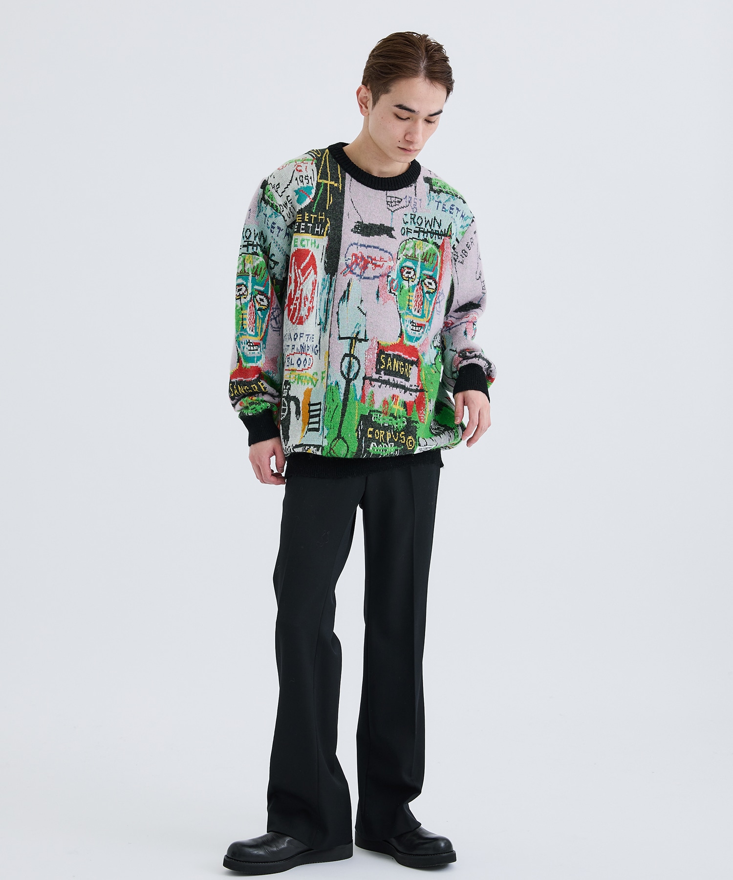 WACKO MARIA BASQUIAT CREW NECK SWEATER+spbgp44.ru