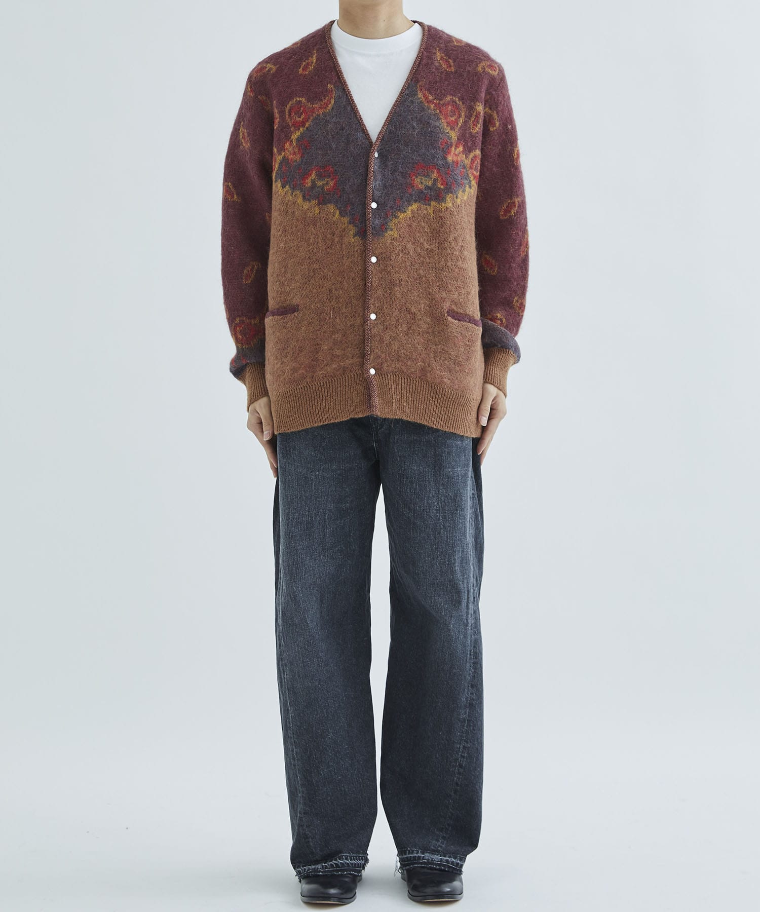 Mohair jacquard knit cardigan TOGA VIRILIS