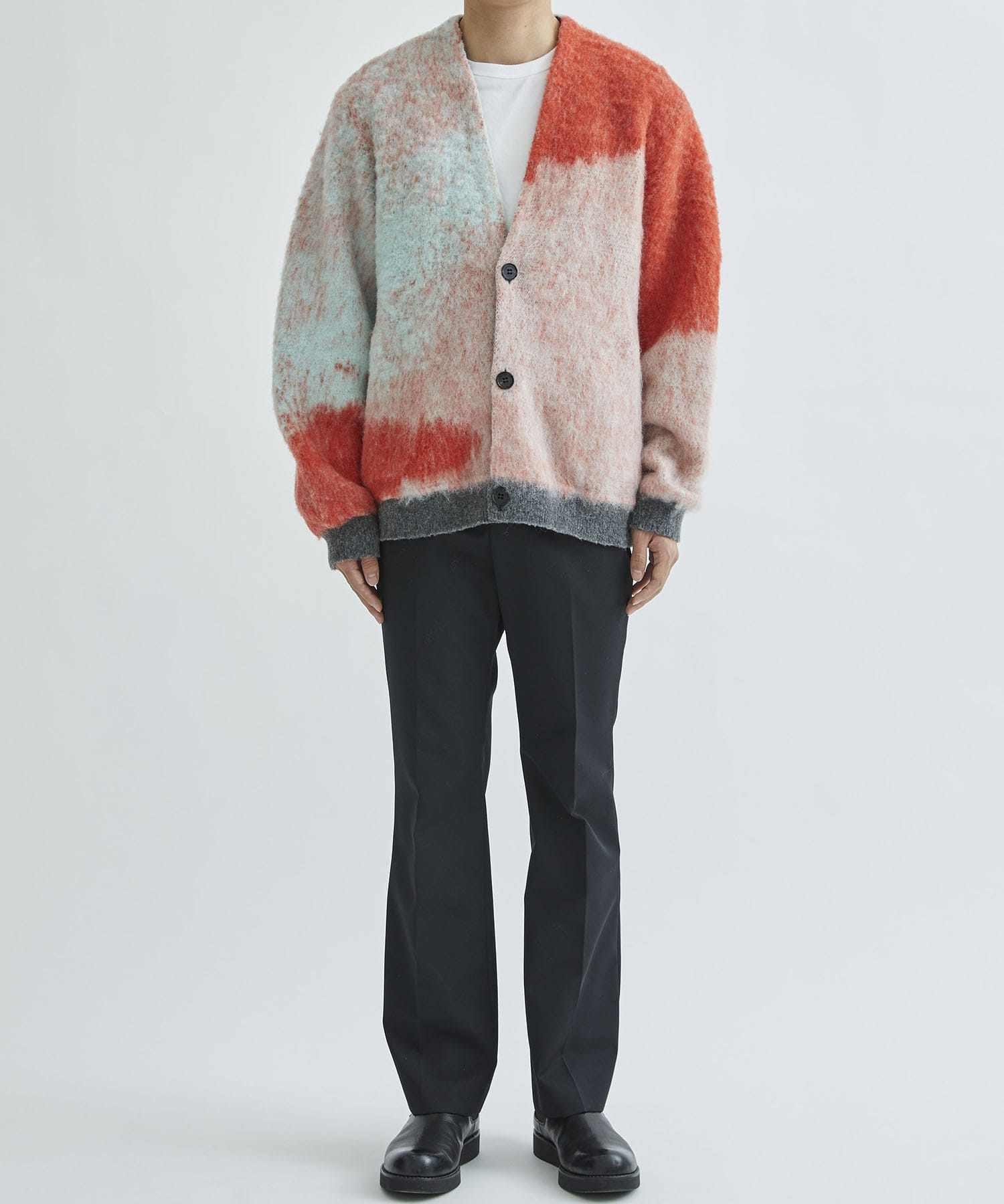 カーディガン STUDIOUS別注 OIL PAINTING IMAGE MOHAIR CARDIGAN