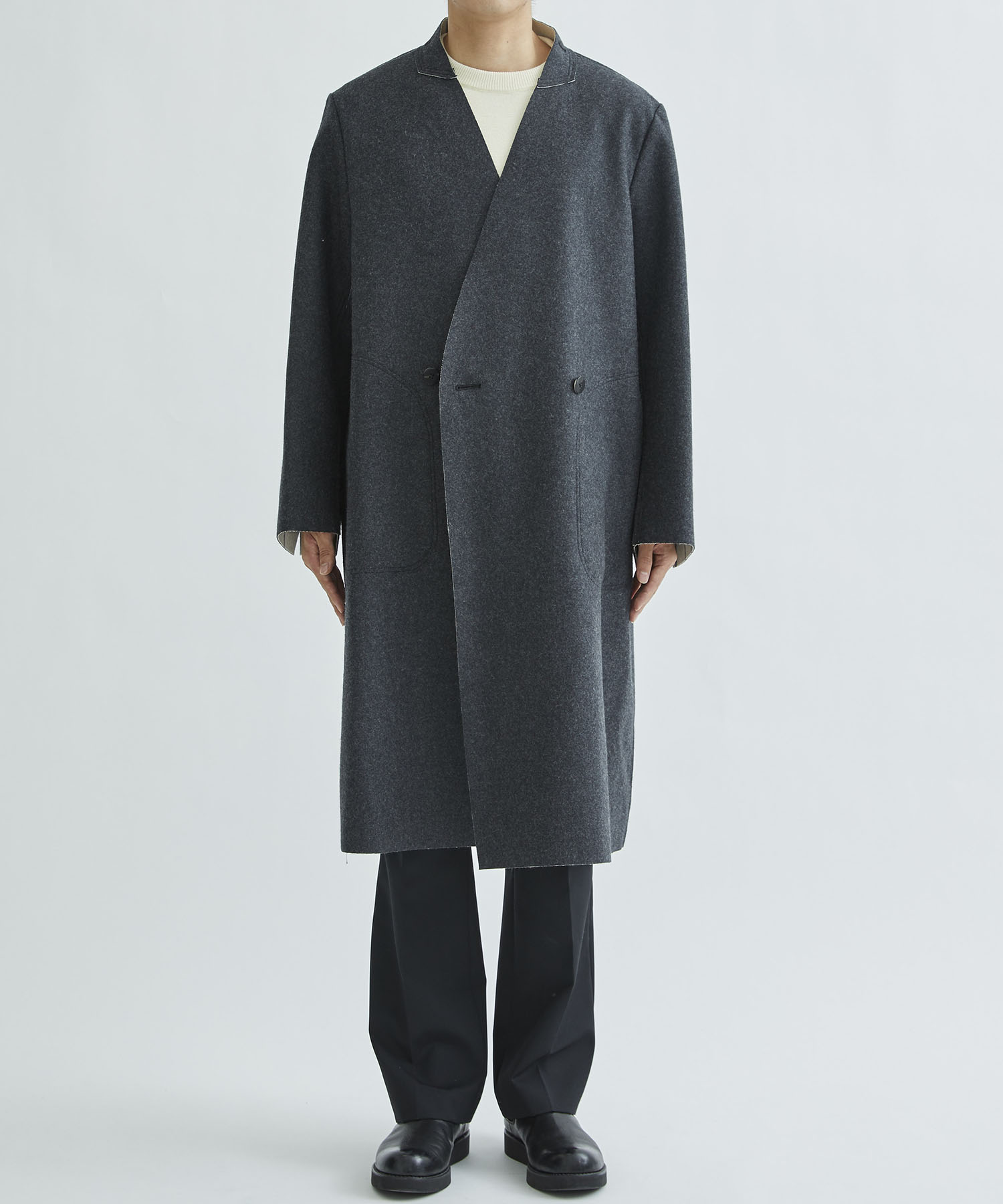 ETHOSENS/エトセンス CUT OFF LAYER COAT Sサイズ-