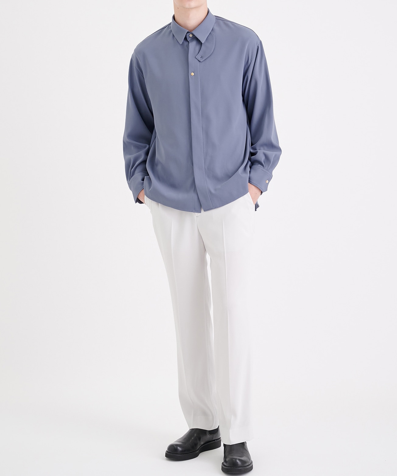 Double Satin Chin Tab Shirt｜CULLNI