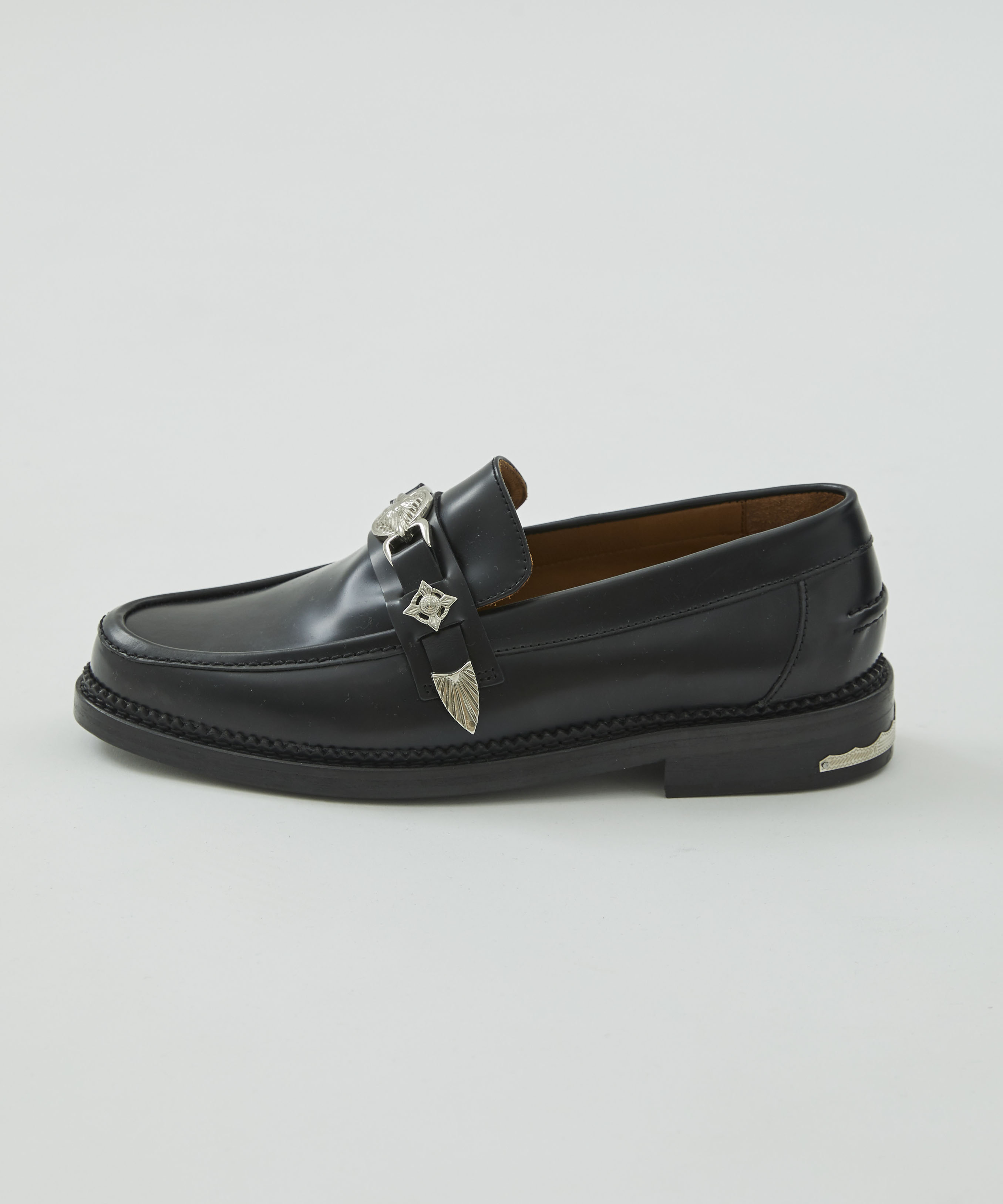 在庫限り Toga Virilis Black Polido Loafers Loafers Polido トーガ