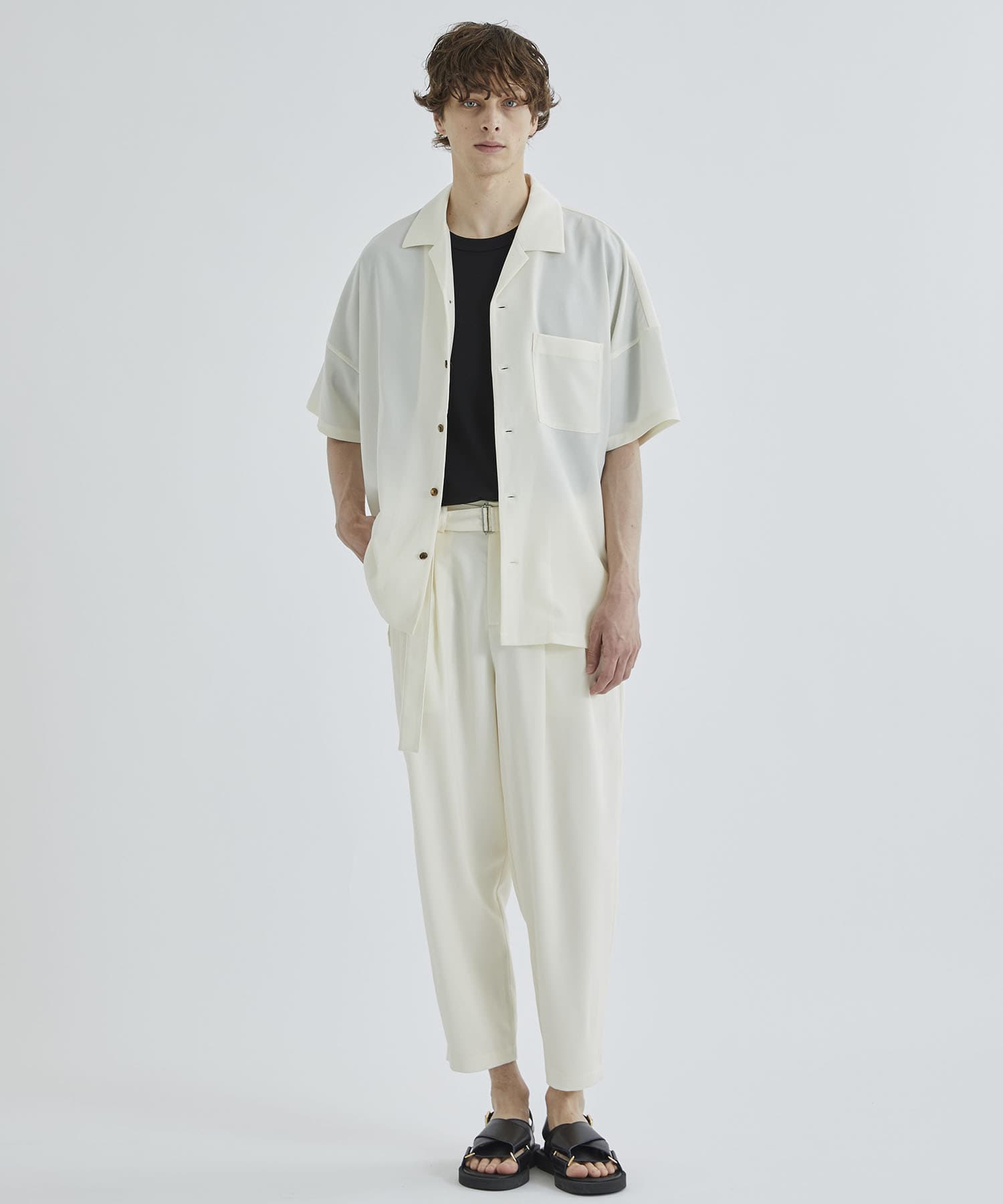 STUDIOUS別注 DROP SHOULDER OPEN COLLAR S/S SH-