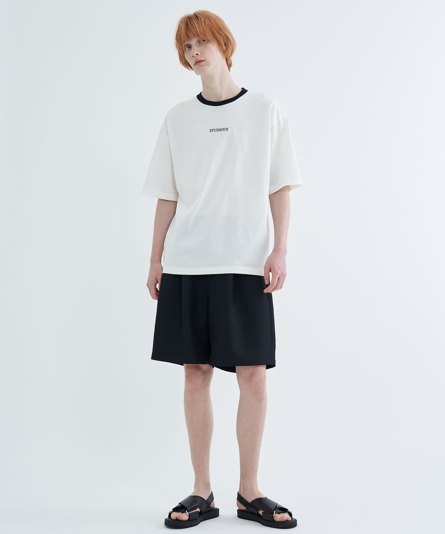 STUDIOUS刺繍ロゴS/S Tee STUDIOUS