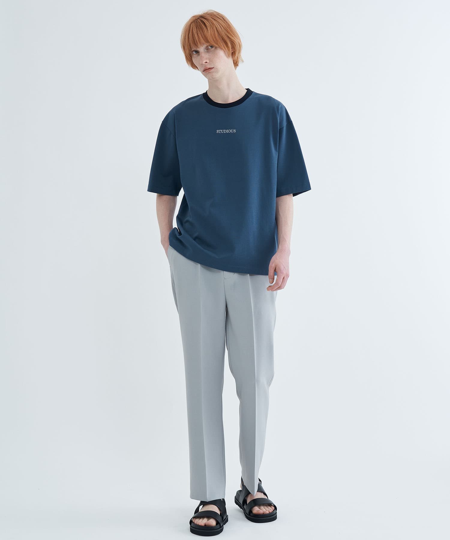 STUDIOUS刺繍ロゴS/S Tee STUDIOUS