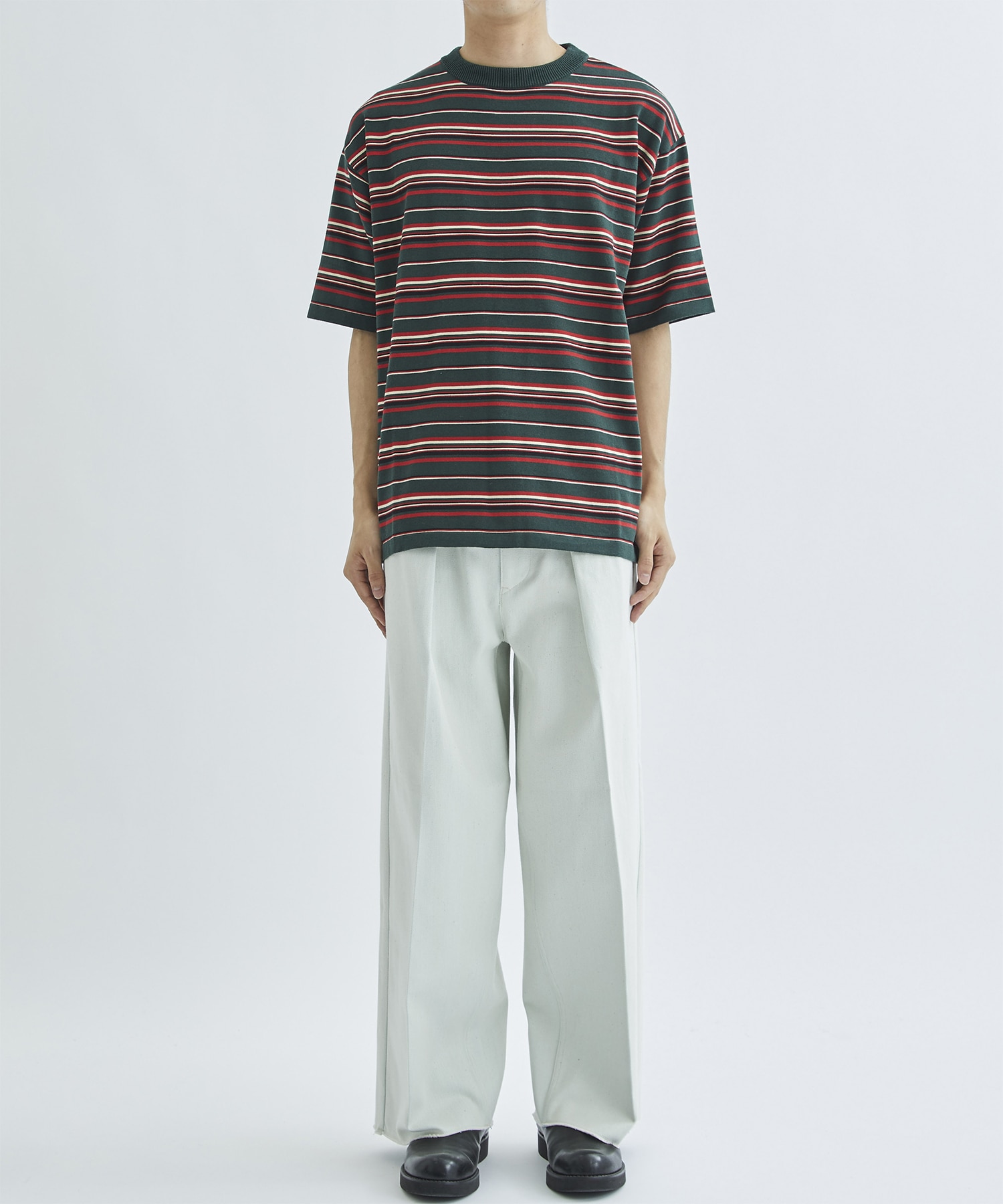 BORDER KNIT S/S TEE F-LAGSTUF-F