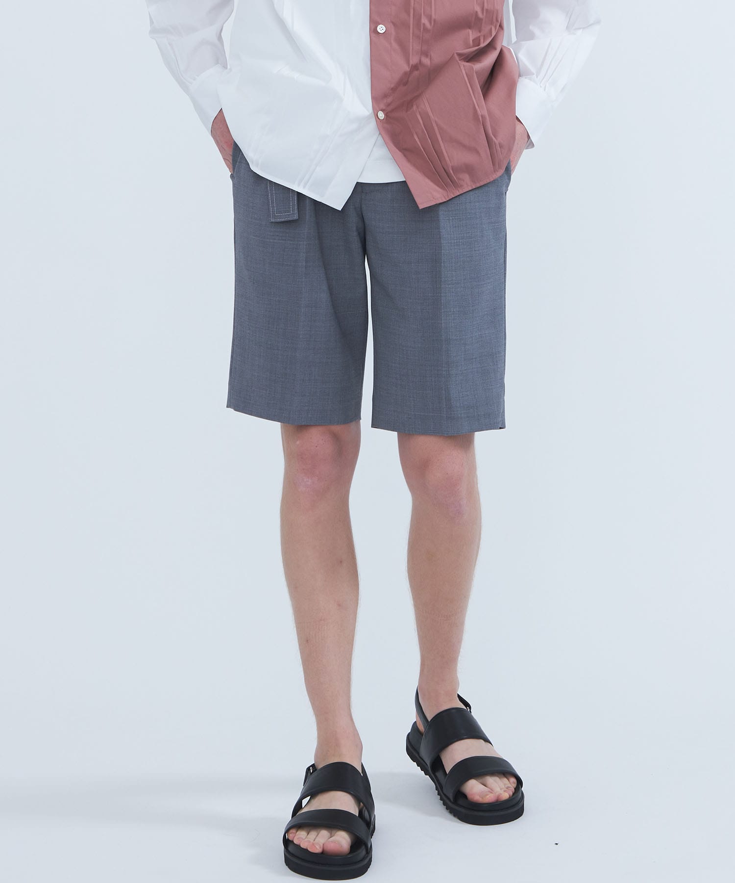 WIDE BELTED HALF PANTS｜LiNoH