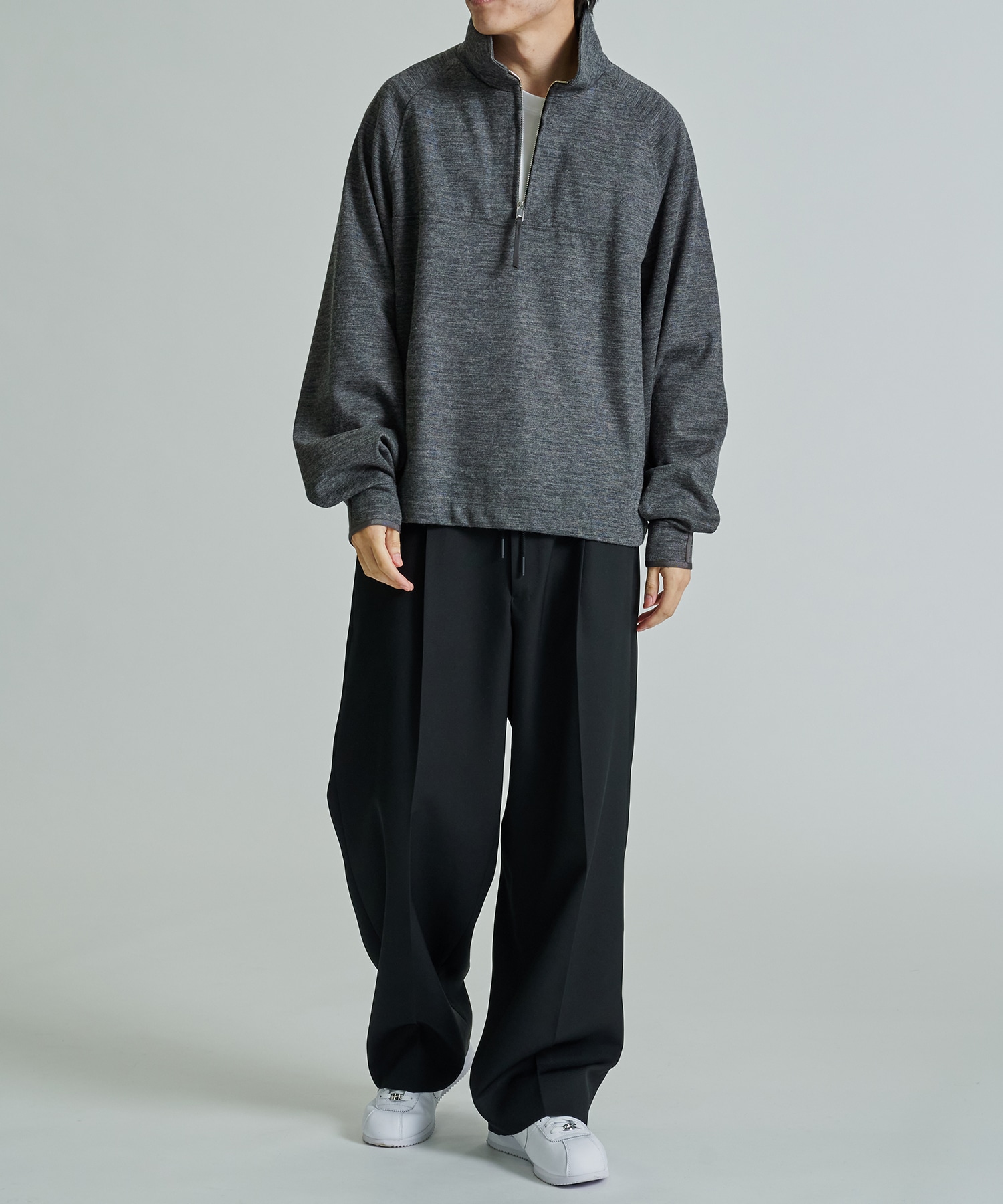 RERACS HALF ZIP STAND COLLAR PULLOVER THE RERACS