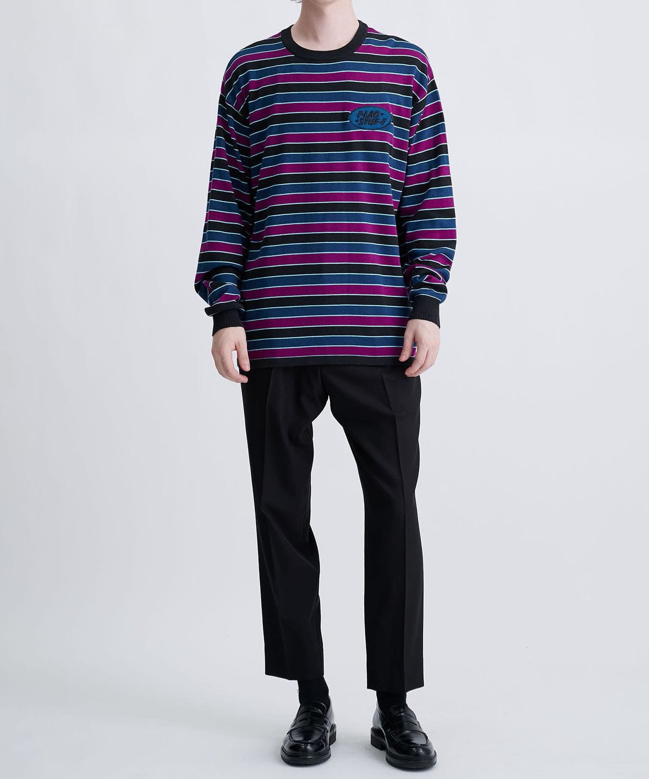 STRIPE LS COTTON SWEATER F-LAGSTUF-F