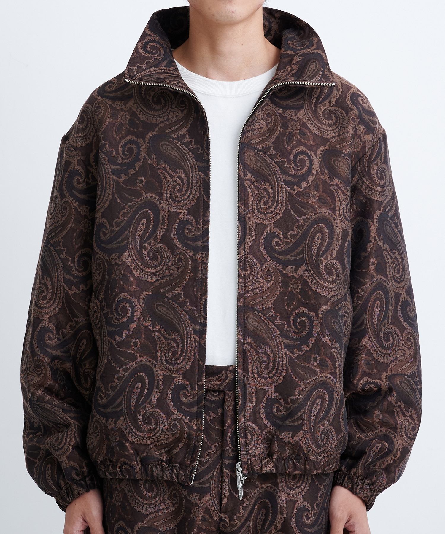 Track jacket - Big paisley jacquard(S BROWN): superNova.: MENS