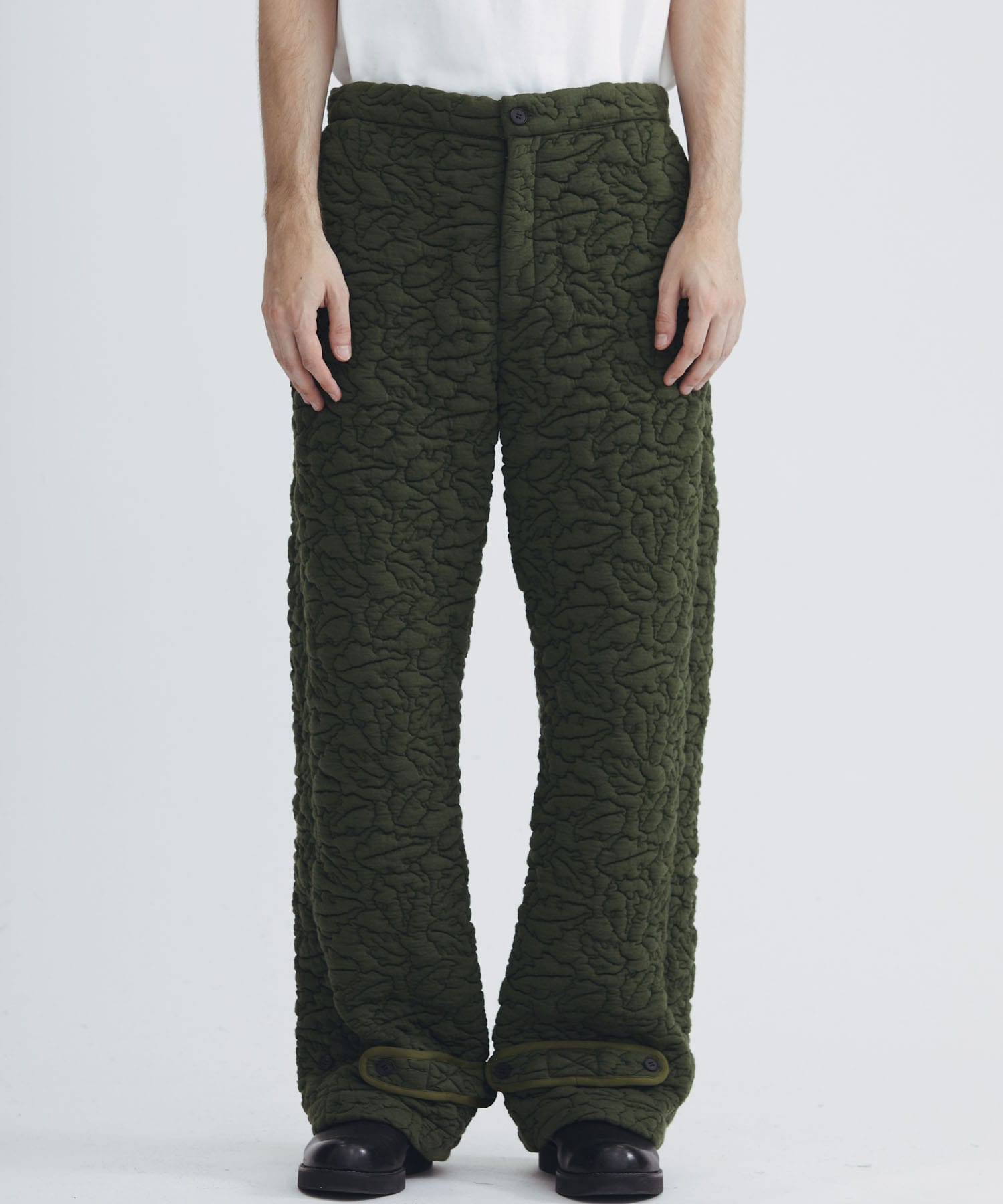 Leaves Quilted Jacquard Trousers MATSUFUJI