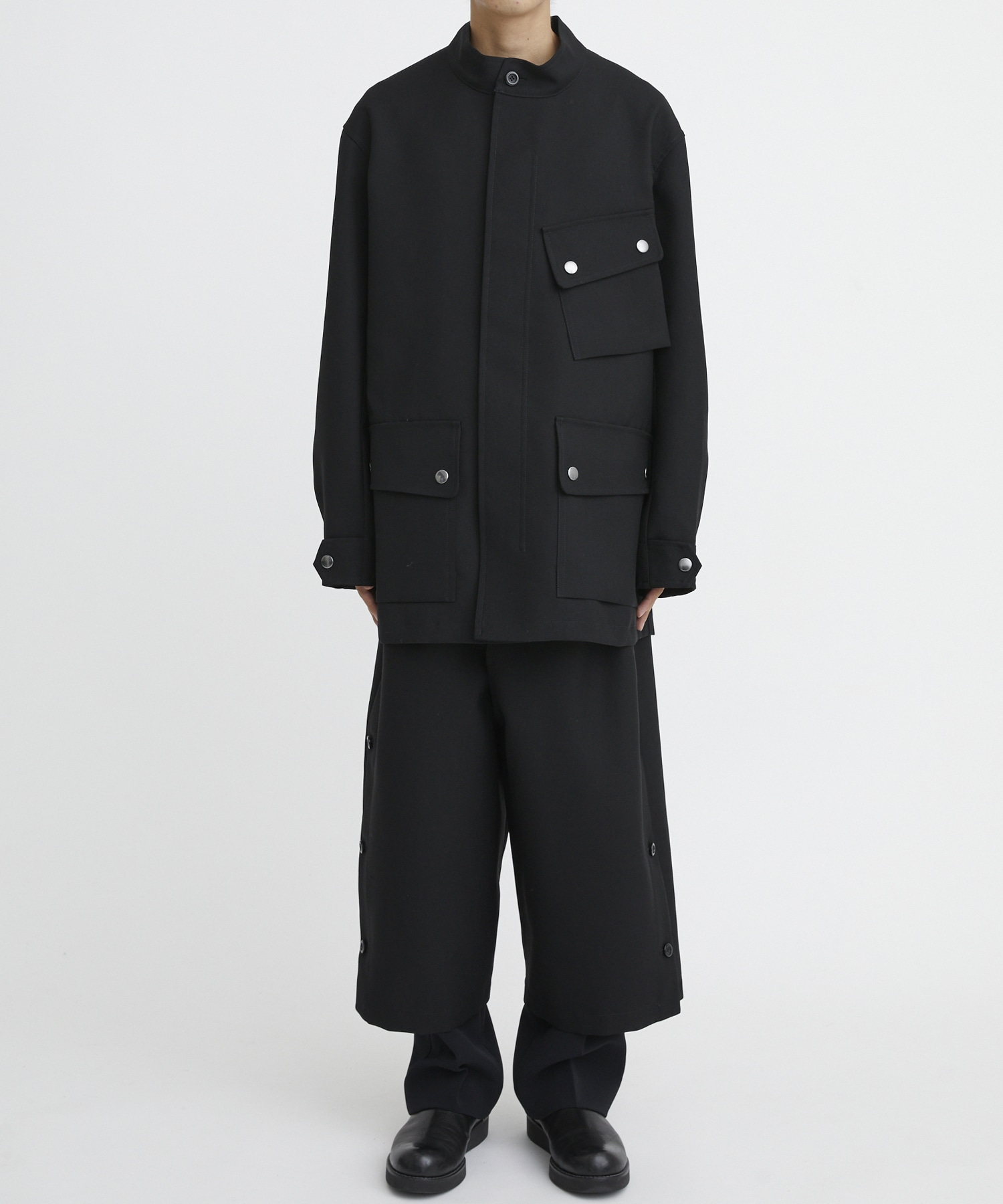 素材UJOH 23AW Fly Stand Collar Blouson ウジョー - ノーカラージャケット