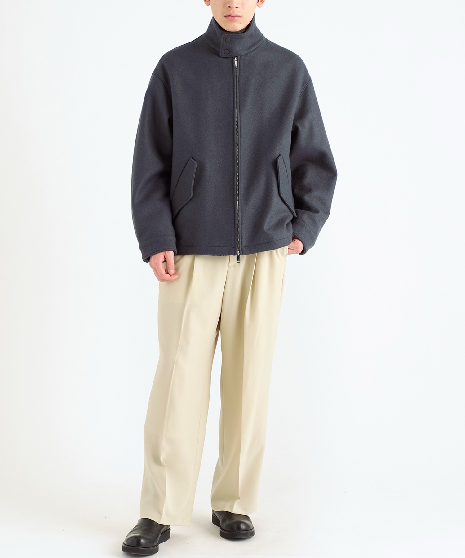 Cashmere wool 2wayスタンドブルゾン | STUDIOUS