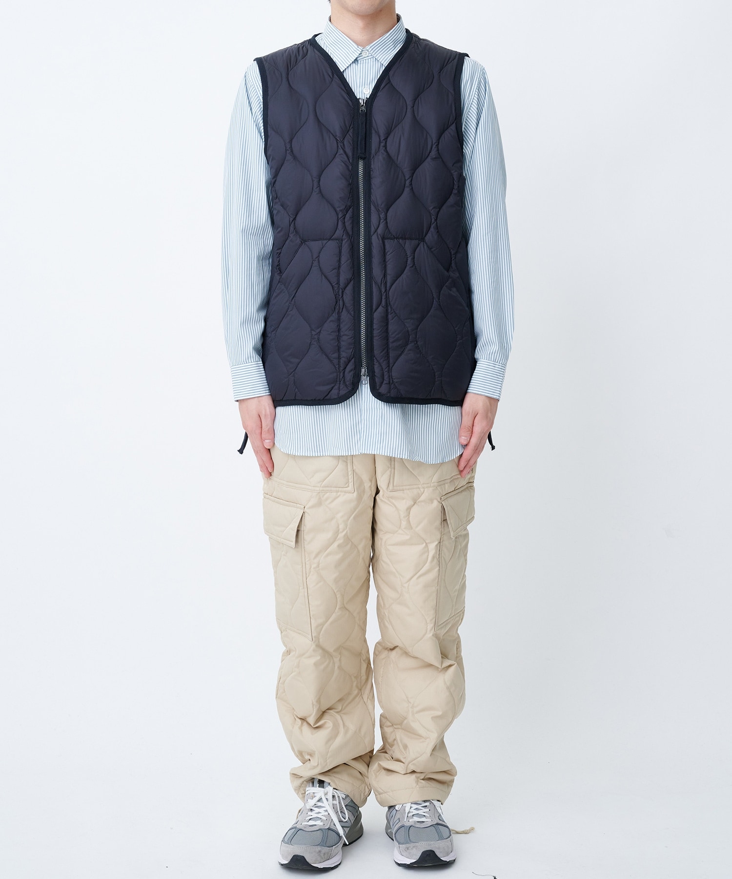 MILITARY V NECK W-ZIP DOWN VEST（SOFT SHELL） TAION/TAION EXTRA