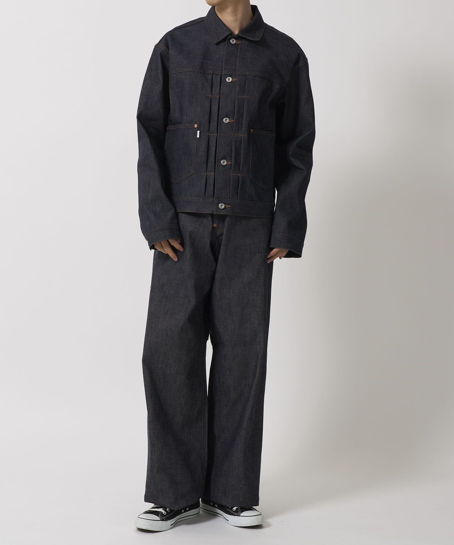 MODERN WIDE DENIM TROUSERS SUGARHILL