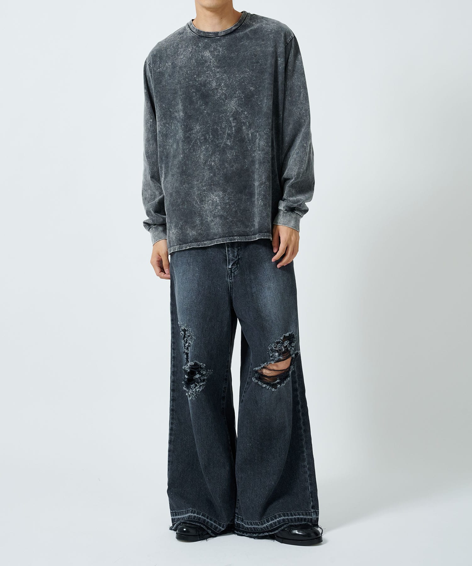 DAMAGE BAGGY DENIM PANTS JUHA