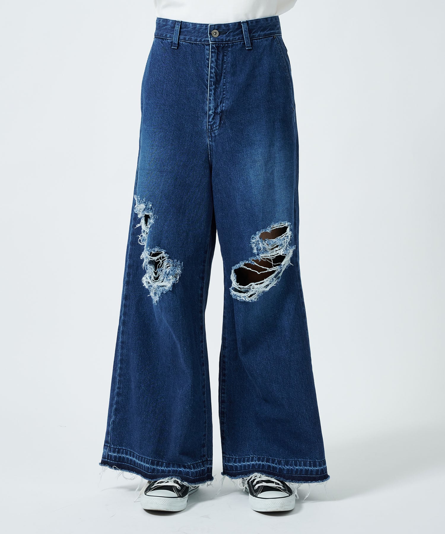 DAMAGE BAGGY DENIM PANTS JUHA