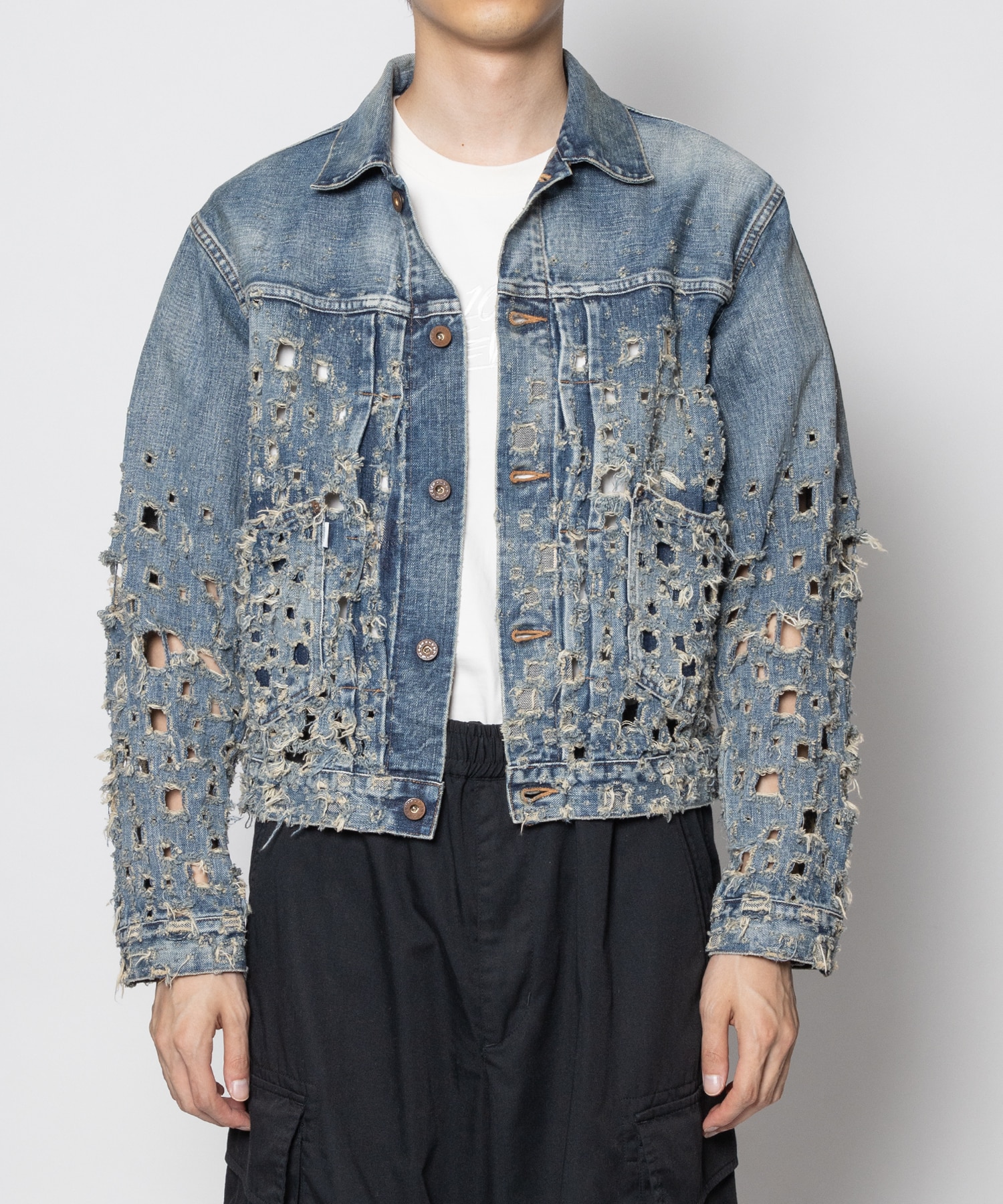 CRUSHED MODERN DENIM JACKET SUGARHILL