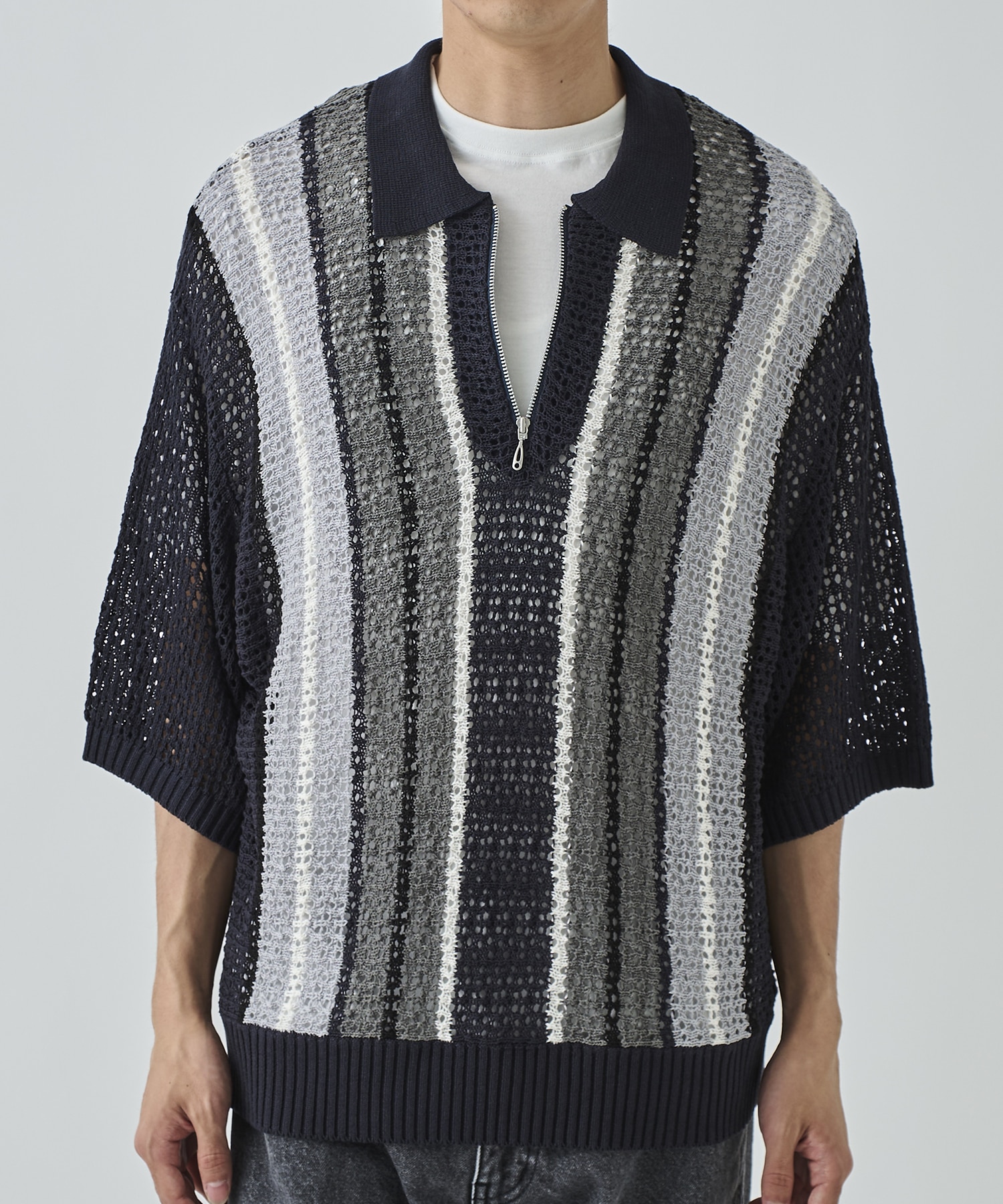 STRIPE S/S H/Z SUMMER SWEATER F-LAGSTUF-F