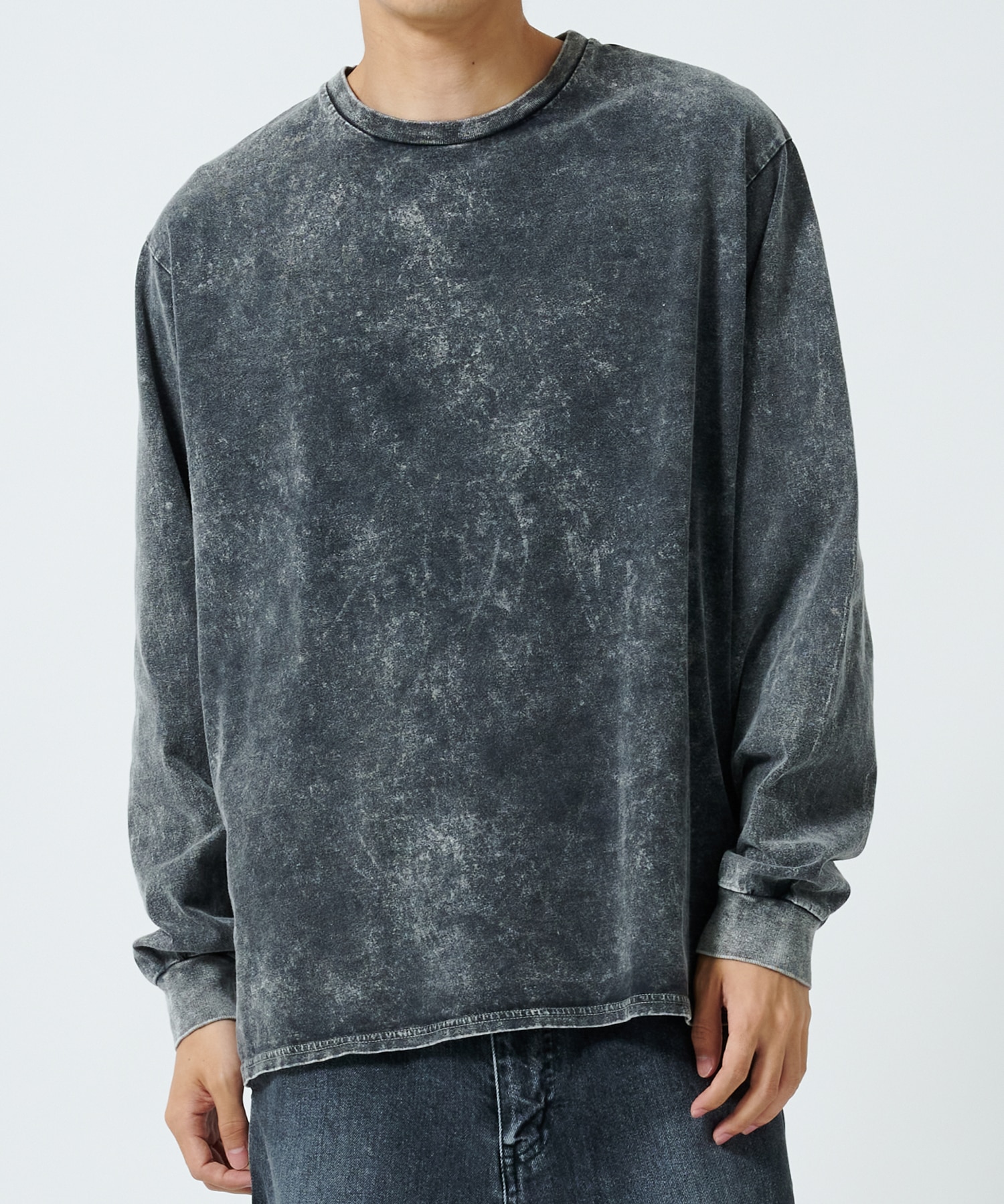 CREW NECK TEE L/S BLEACHED MARKAWARE/marka