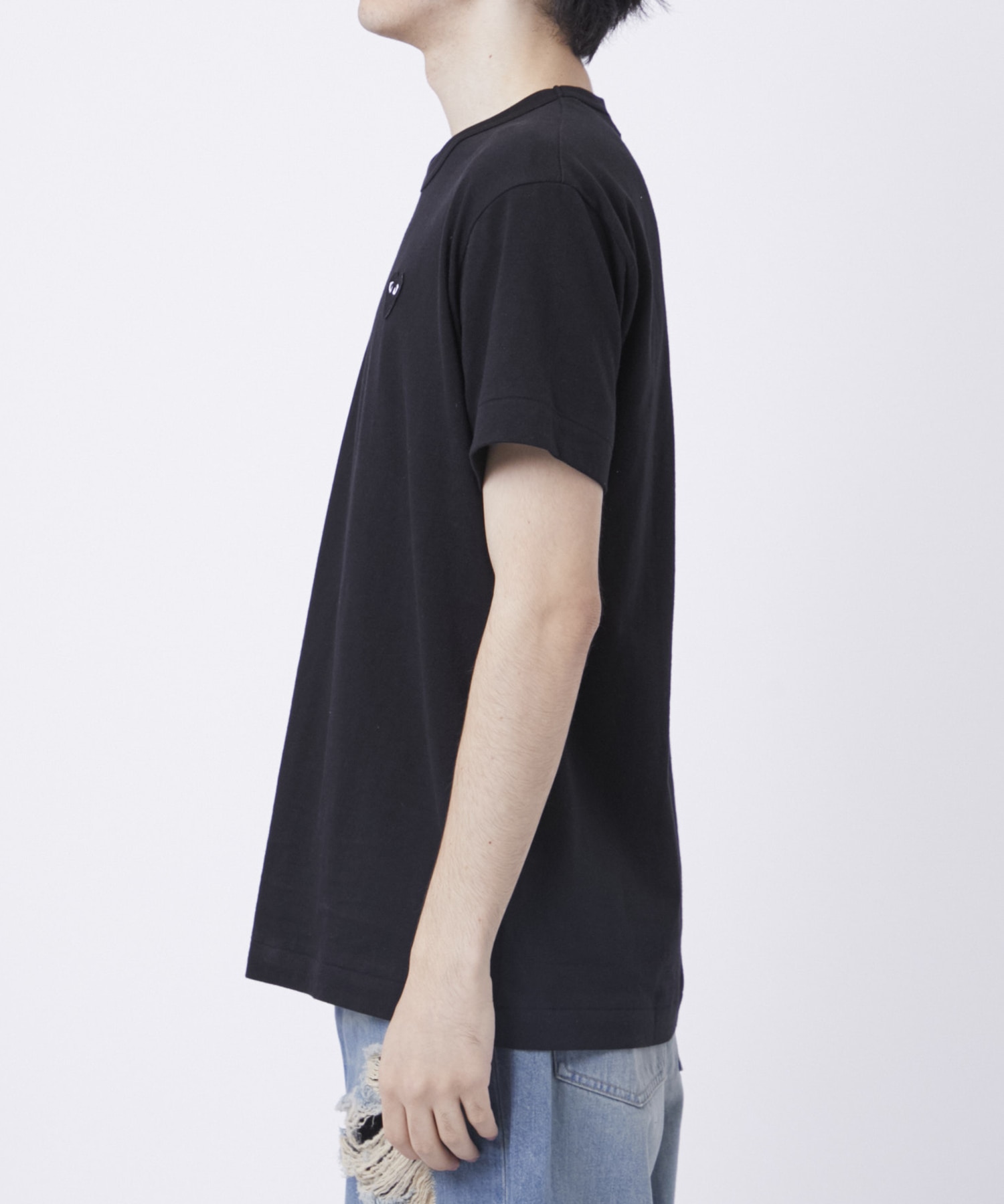 AX-T064-051 T-SHIRT BLACKBLACK HEART PLAY COMME des GARCONS