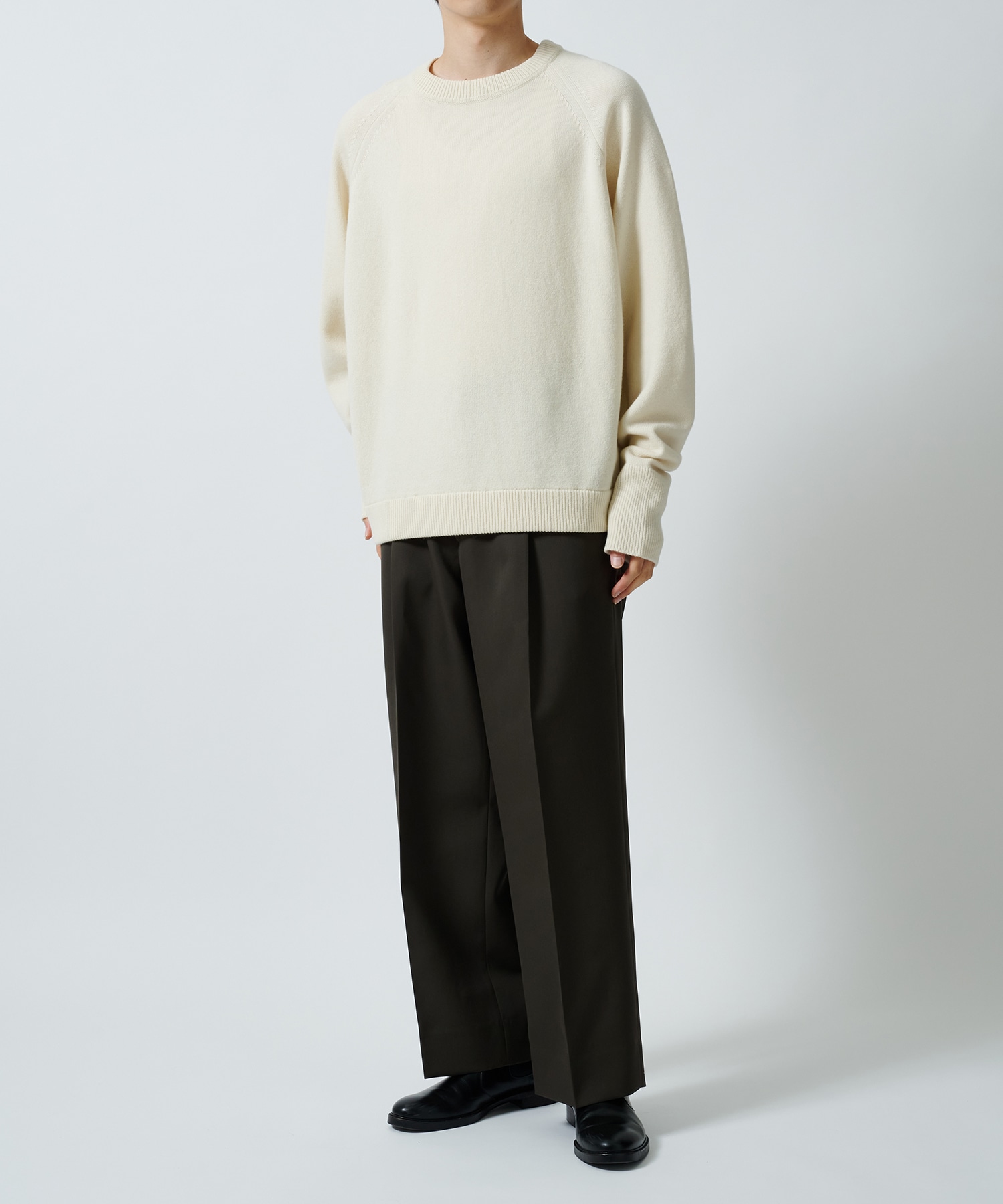 RERACS RAGLAN CREW NECK PULLOVER KNIT THE RERACS