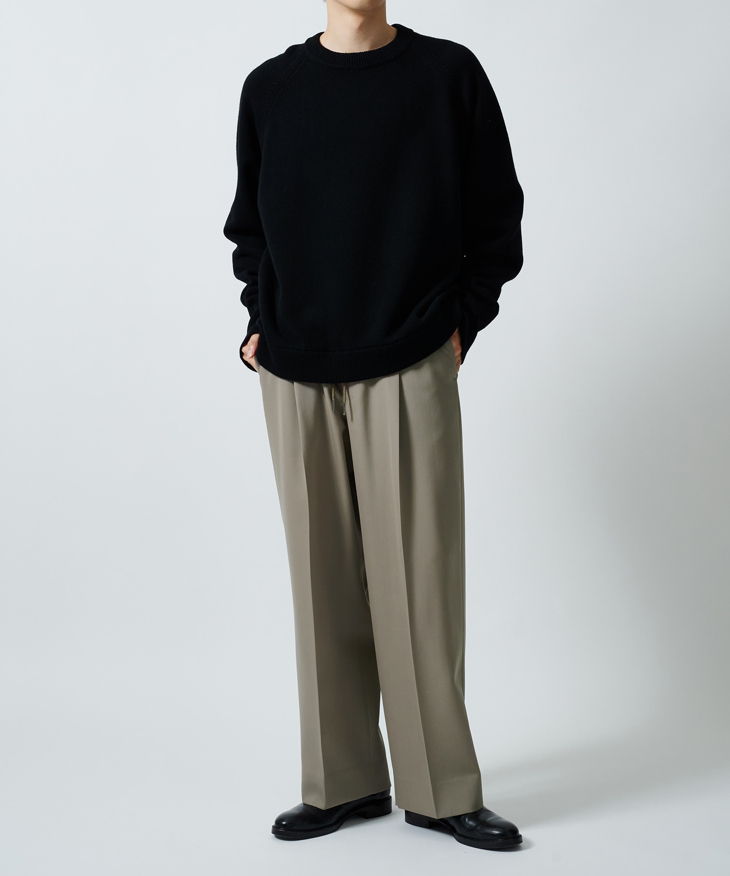 RERACS RAGLAN CREW NECK PULLOVER KNIT THE RERACS