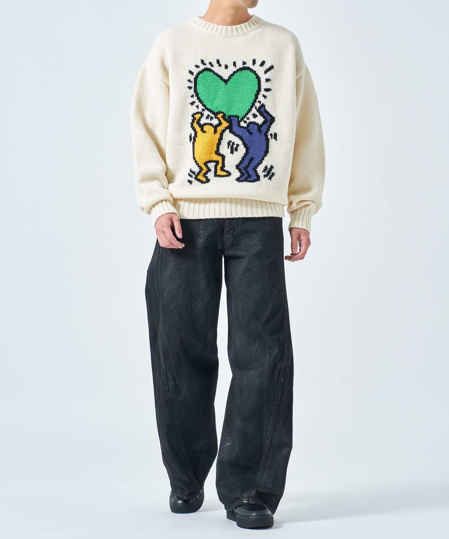 KEITH HARING / CREW NECK SWEATER ( TYPE-2 ) WACKO MARIA