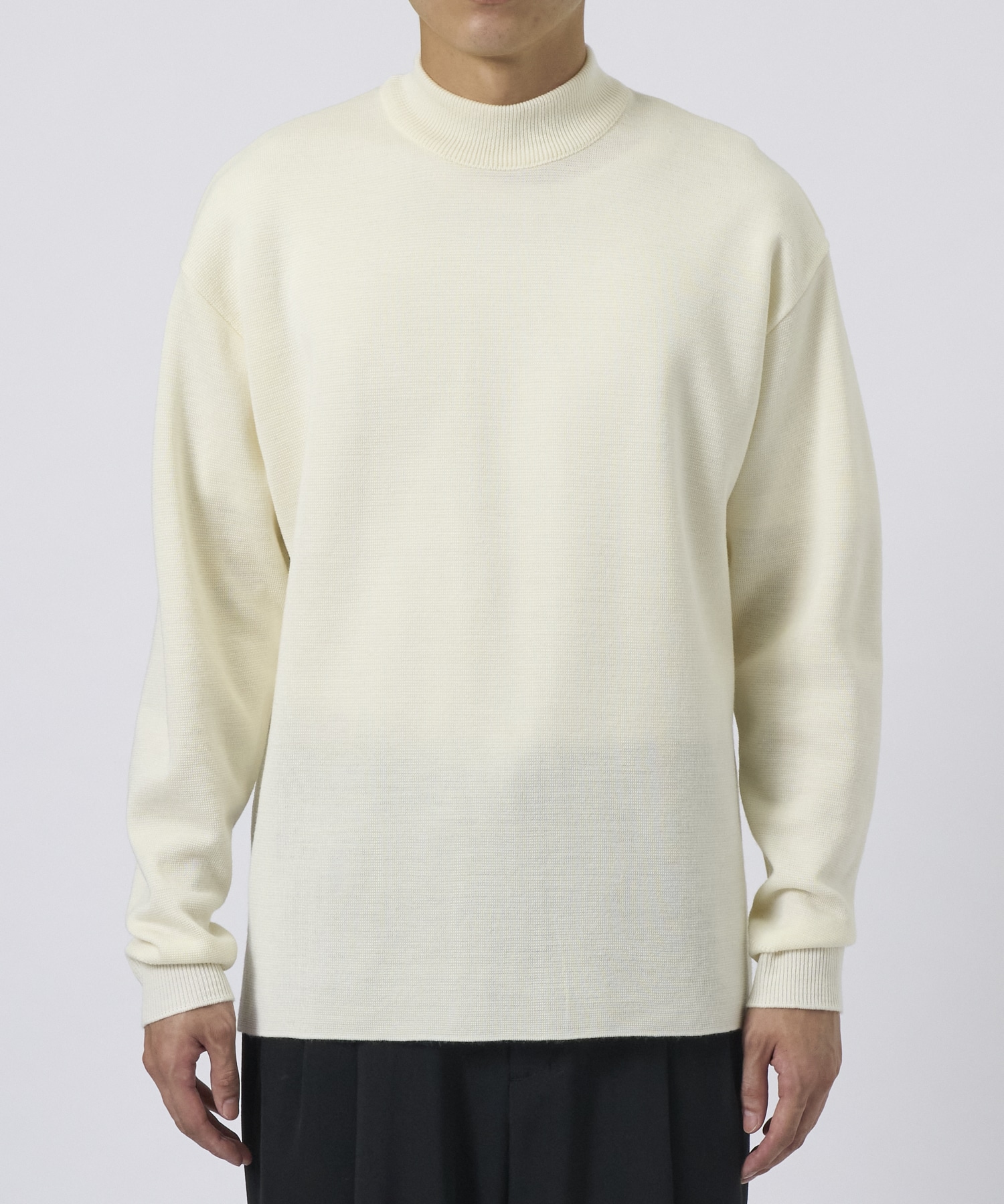 WOOL MILANO RIB MOCK NECK KNIT STUDIOUS