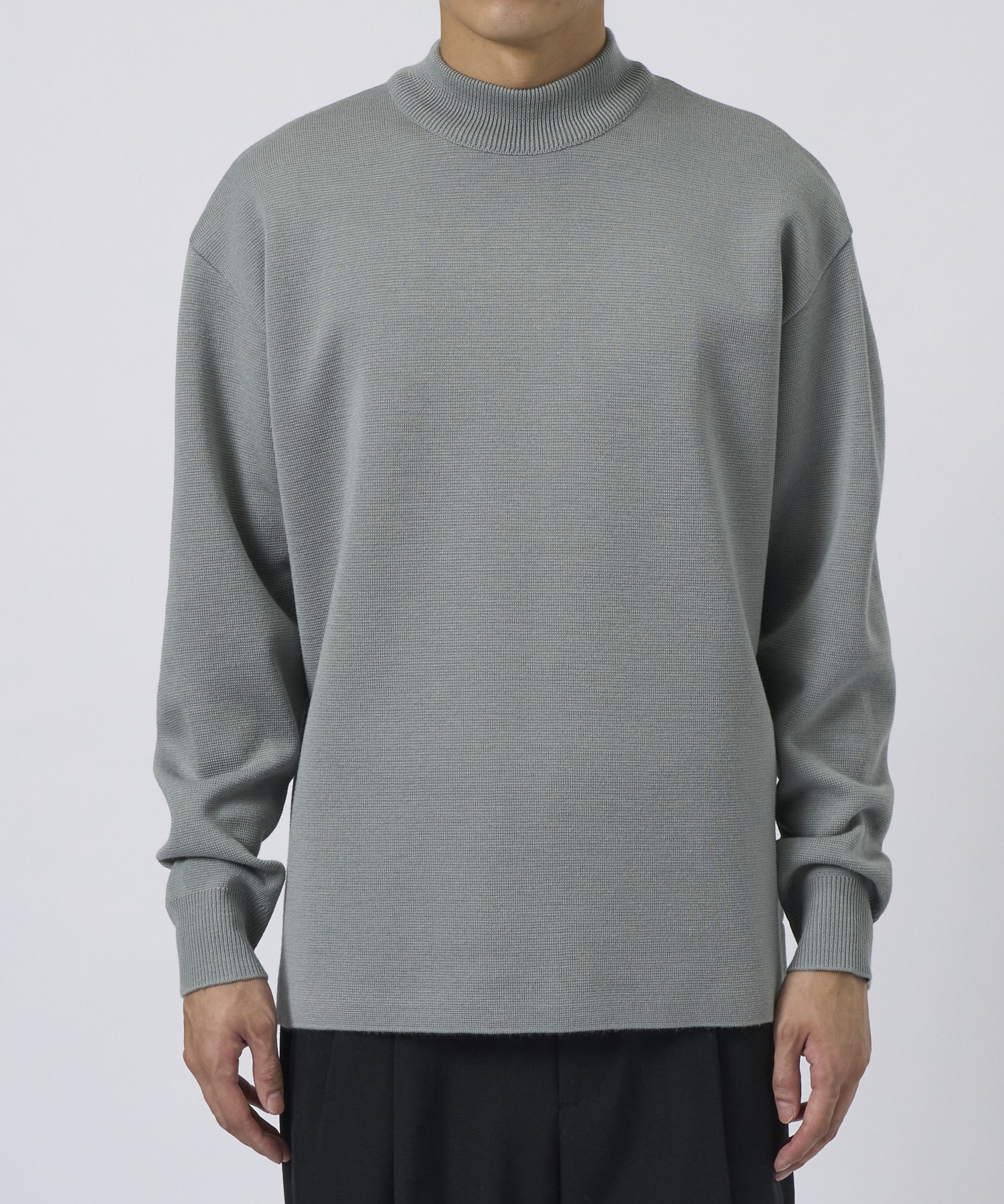 WOOL MILANO RIB MOCK NECK KNIT STUDIOUS