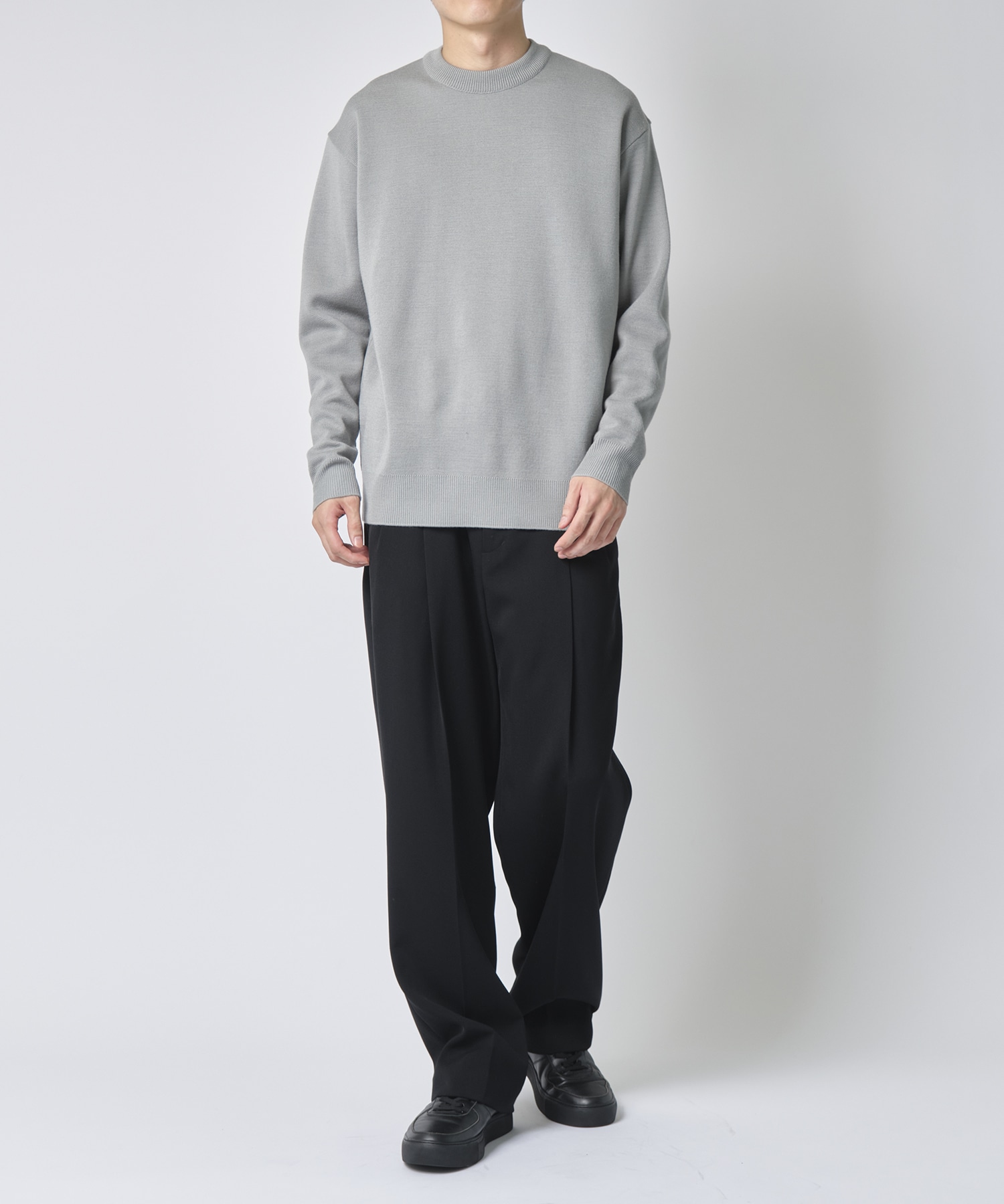 ×UT WOOL MILANO RIB CREW NECK KNIT STUDIOUS