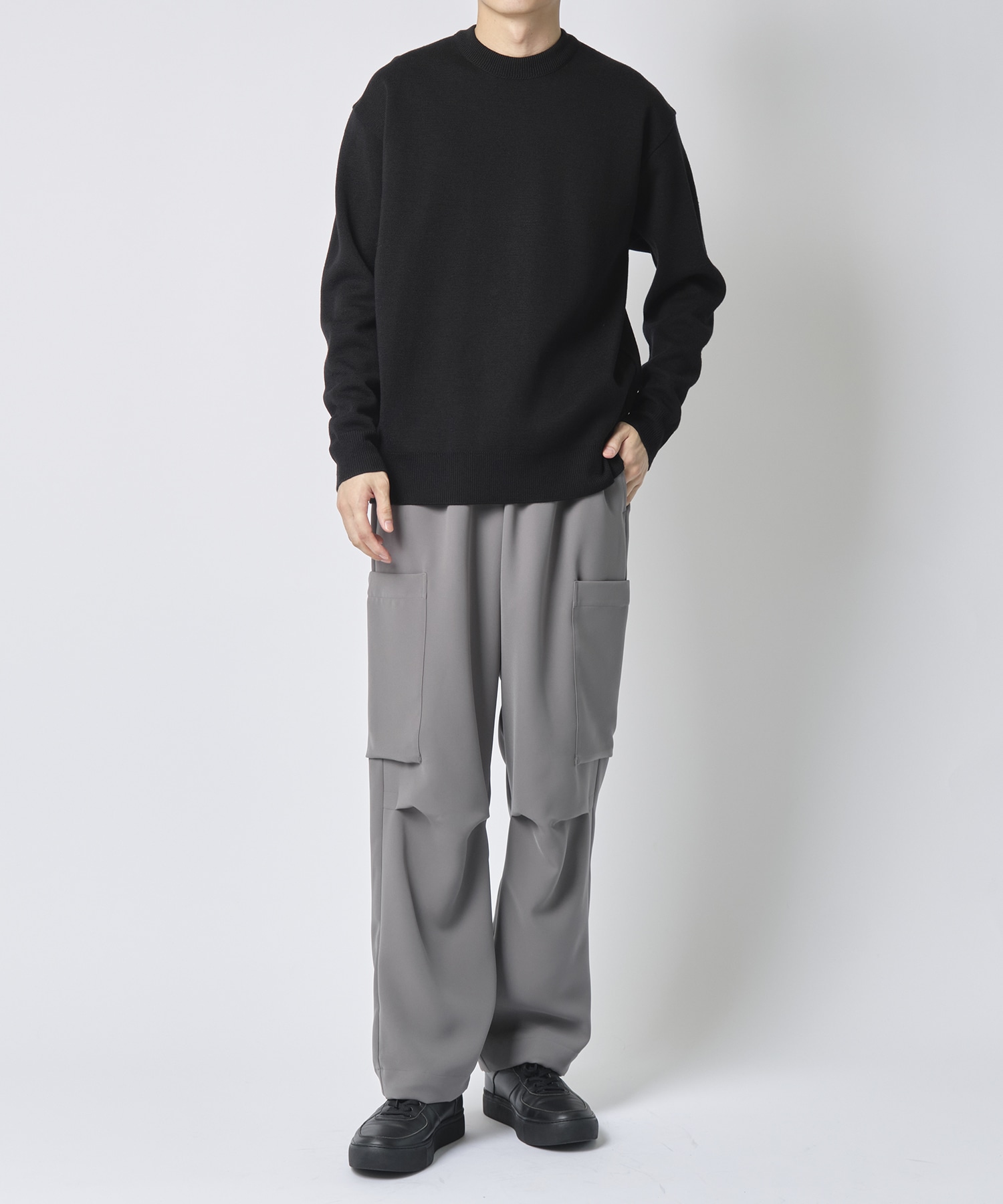 ×UT WOOL MILANO RIB CREW NECK KNIT STUDIOUS