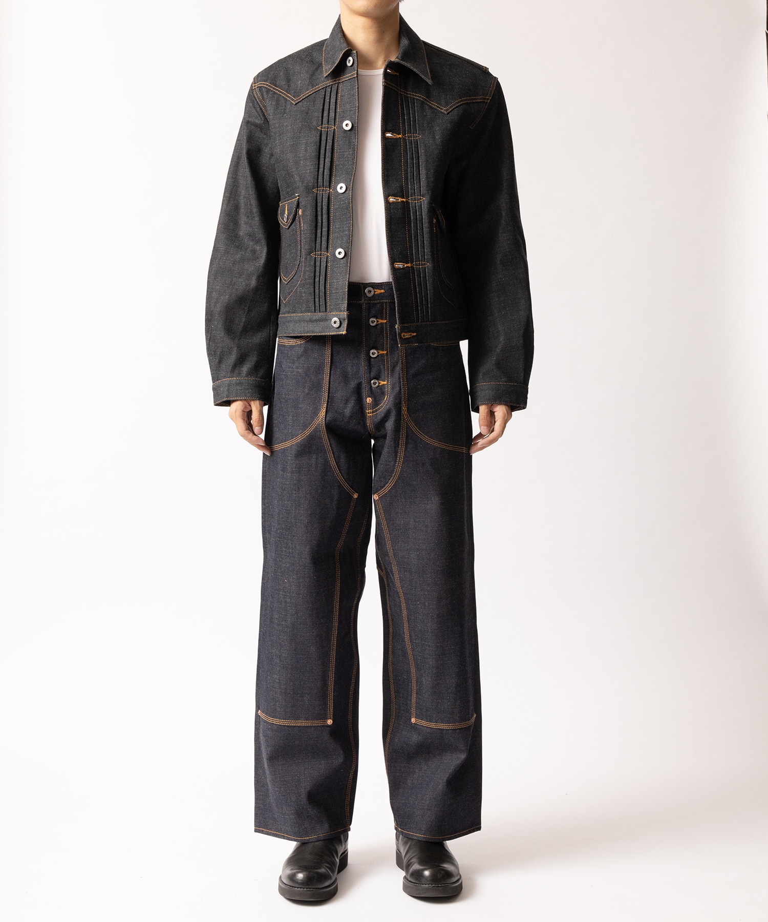 CLASSIC DOUBLE KNEE DENIM PANTS SUGARHILL