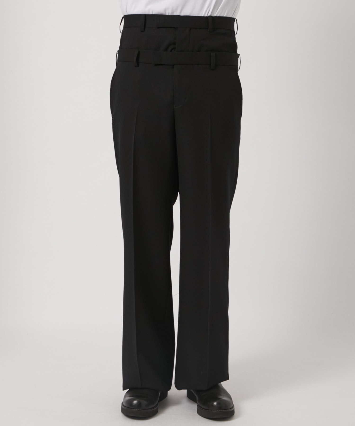 WOOL GABARDINE DOUBLE STACKED TROUSERS JOHN LAWRENCE SULLIVAN