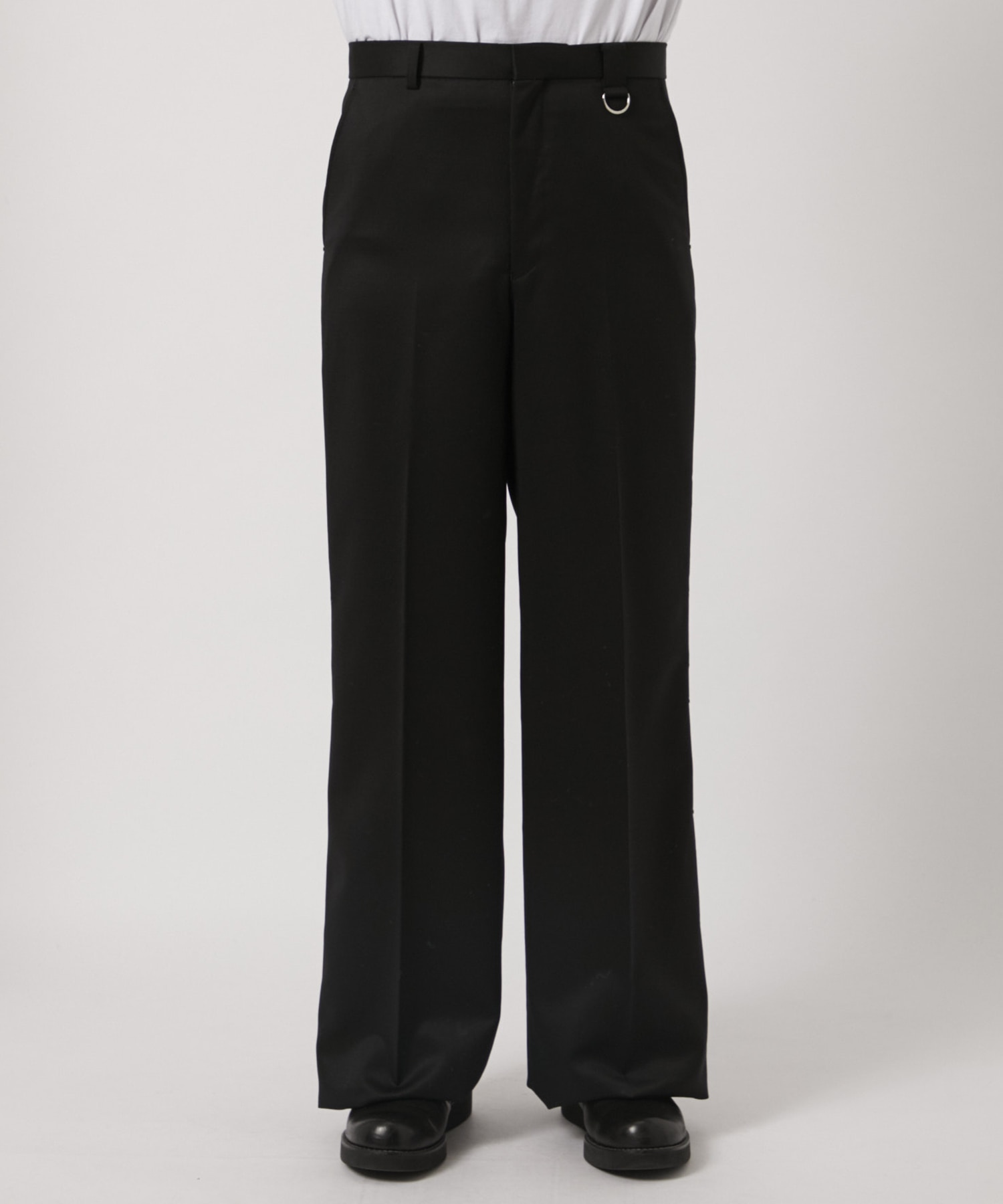 WOOL METAL LINE WIDE TROUSERS JOHN LAWRENCE SULLIVAN