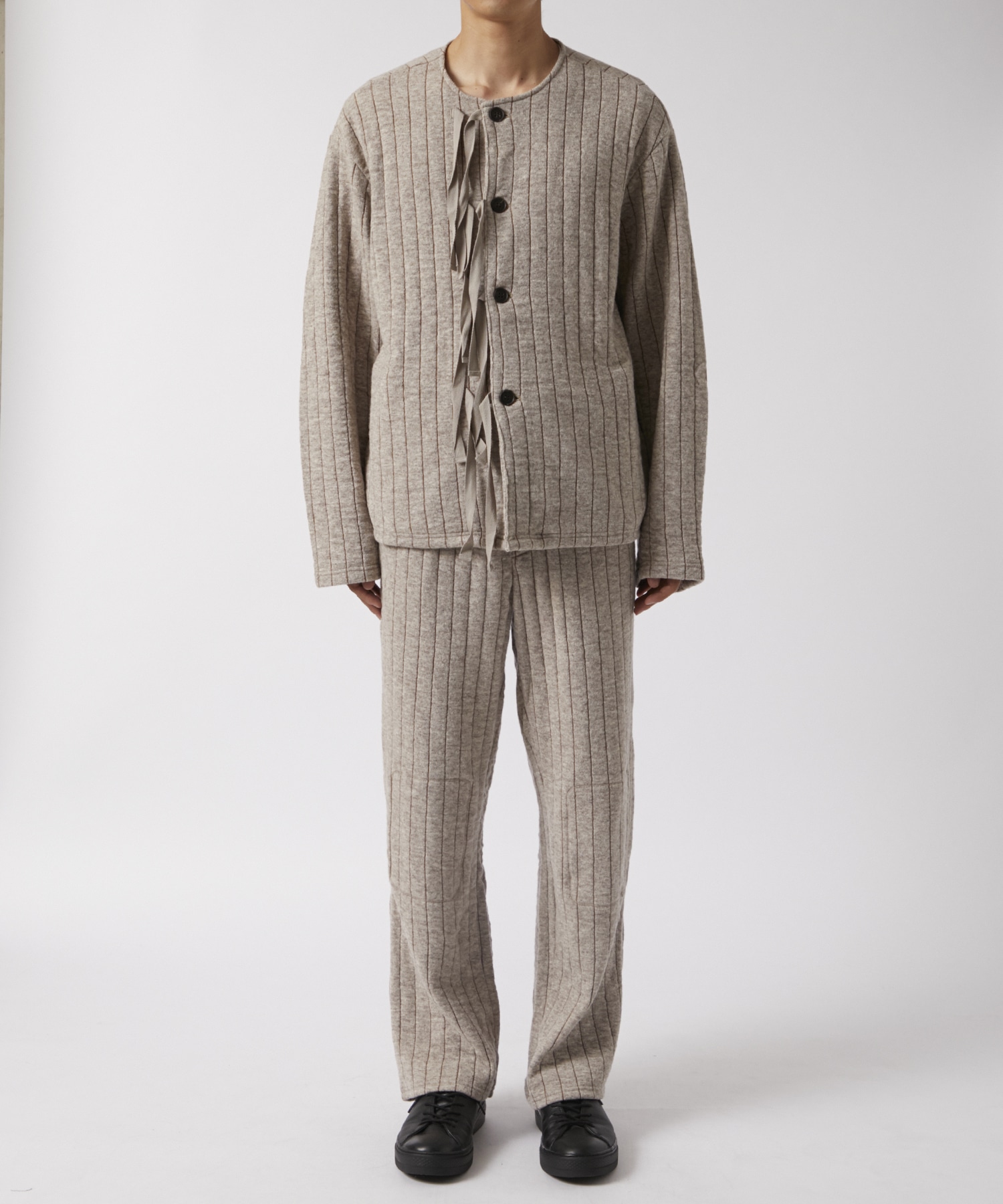 Striped Quilt jacquard Trousers MATSUFUJI